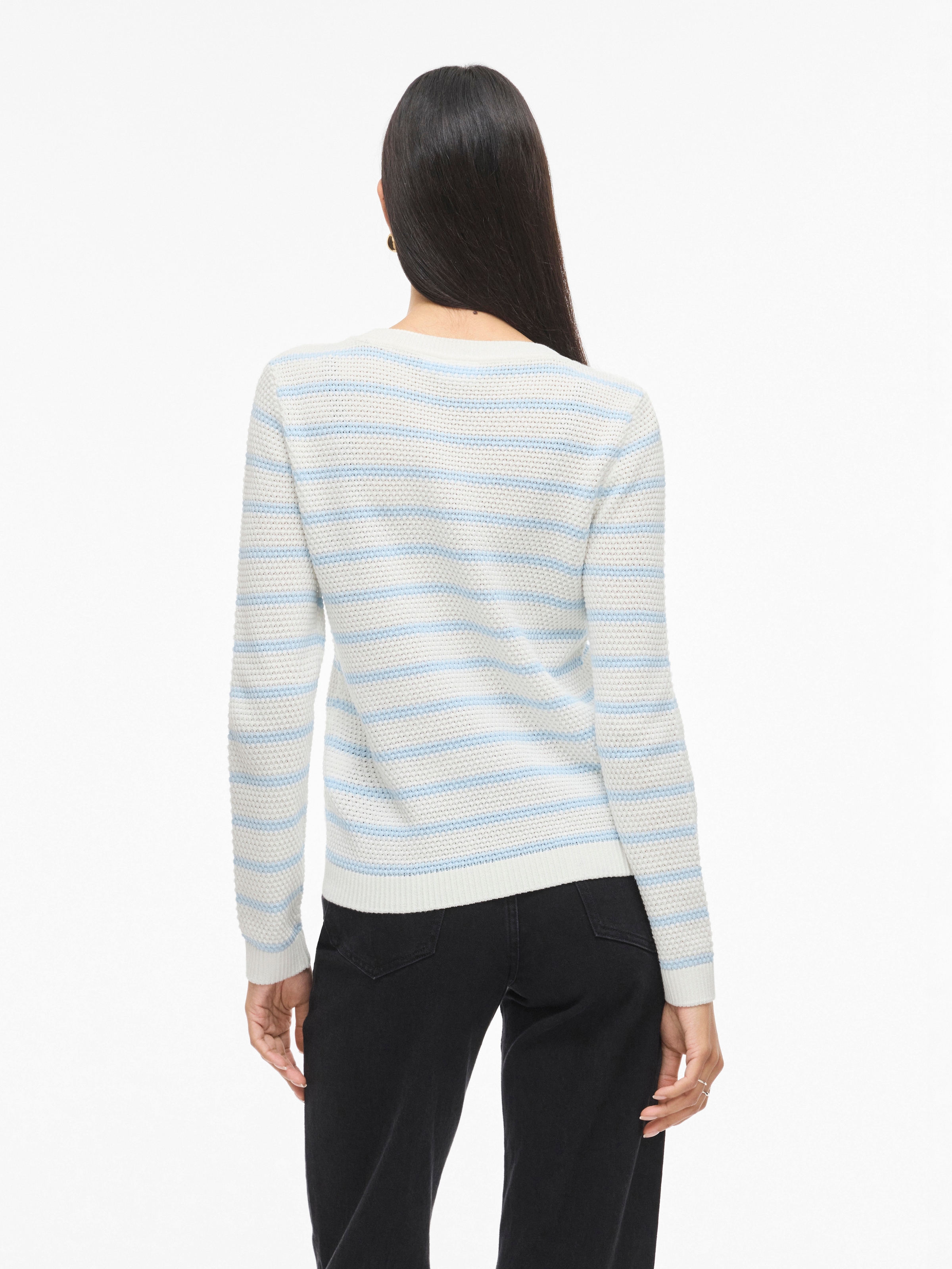Vila Pull à col rond »VIDALO O-NECK L/S STRIPE KNIT TOP- NOOS«