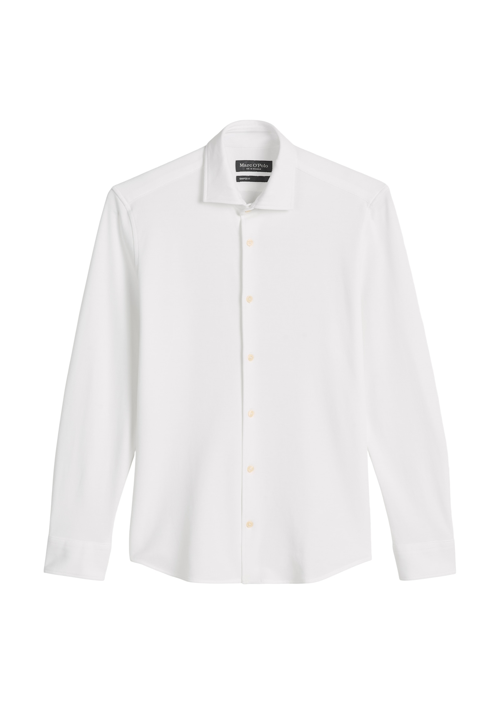Marc O'Polo Langarmhemd Shaped Fit, mit feiner Piqué-Struktur
