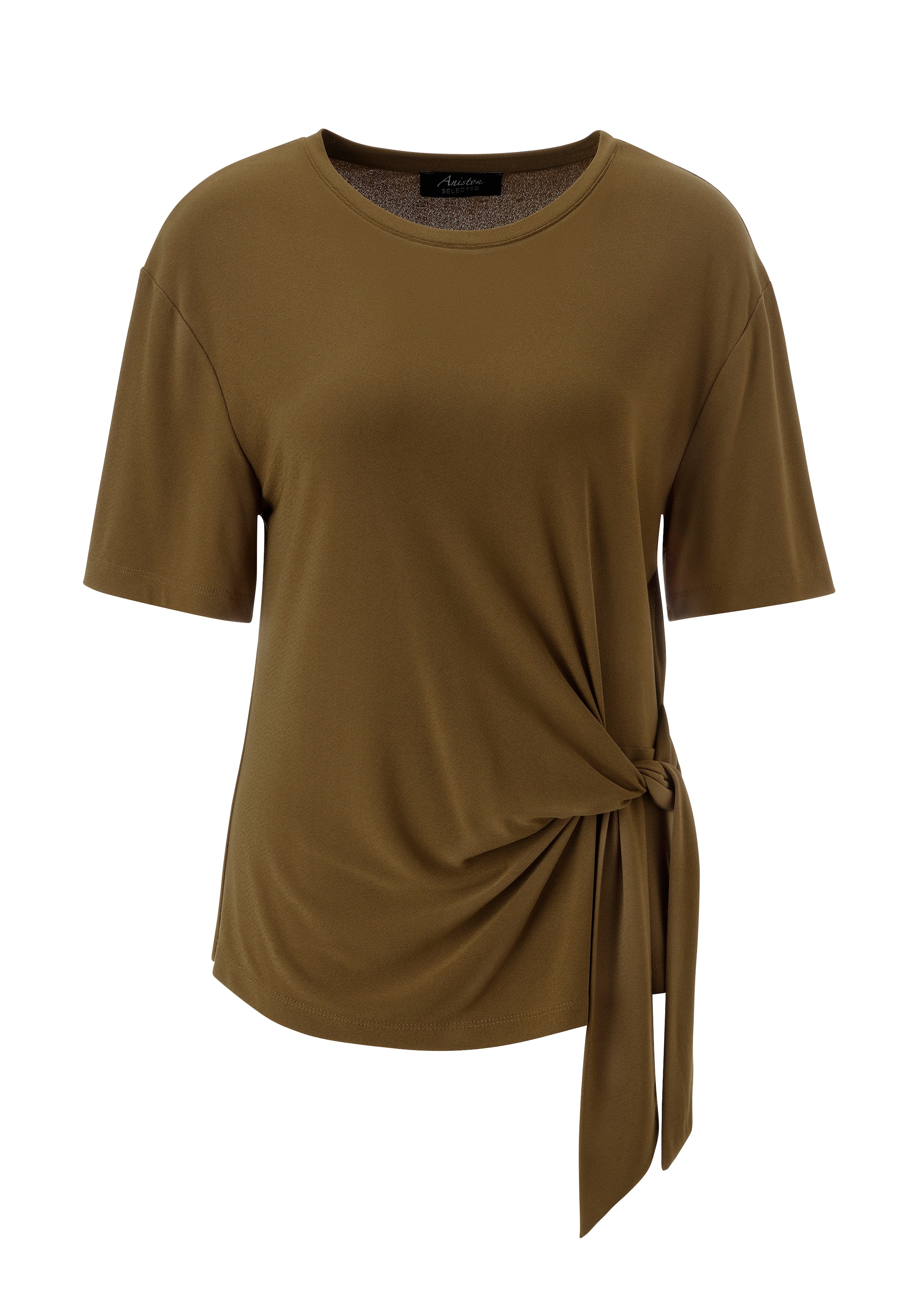 Aniston SELECTED Shirt à col rond avec détail noué raffiné sur le côté