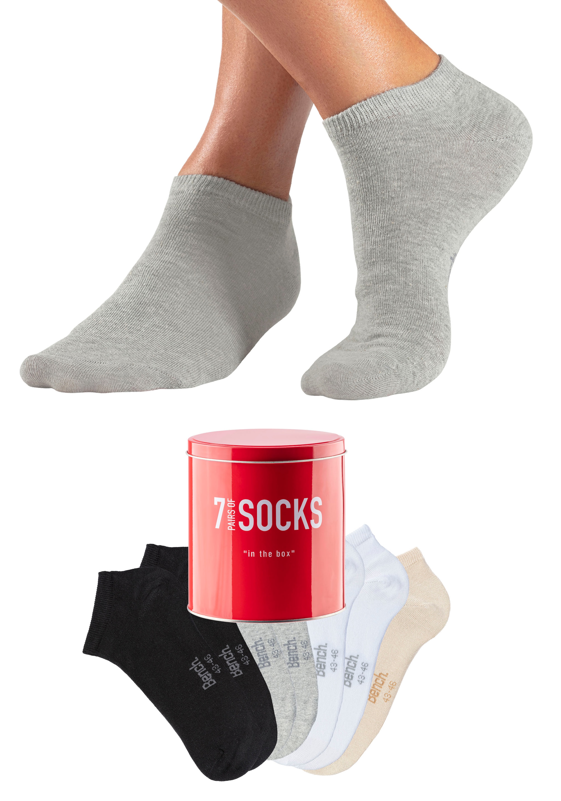 Bench. Chaussettes de baskets Dose, 7 Couple tlg. verpackt in der Dose