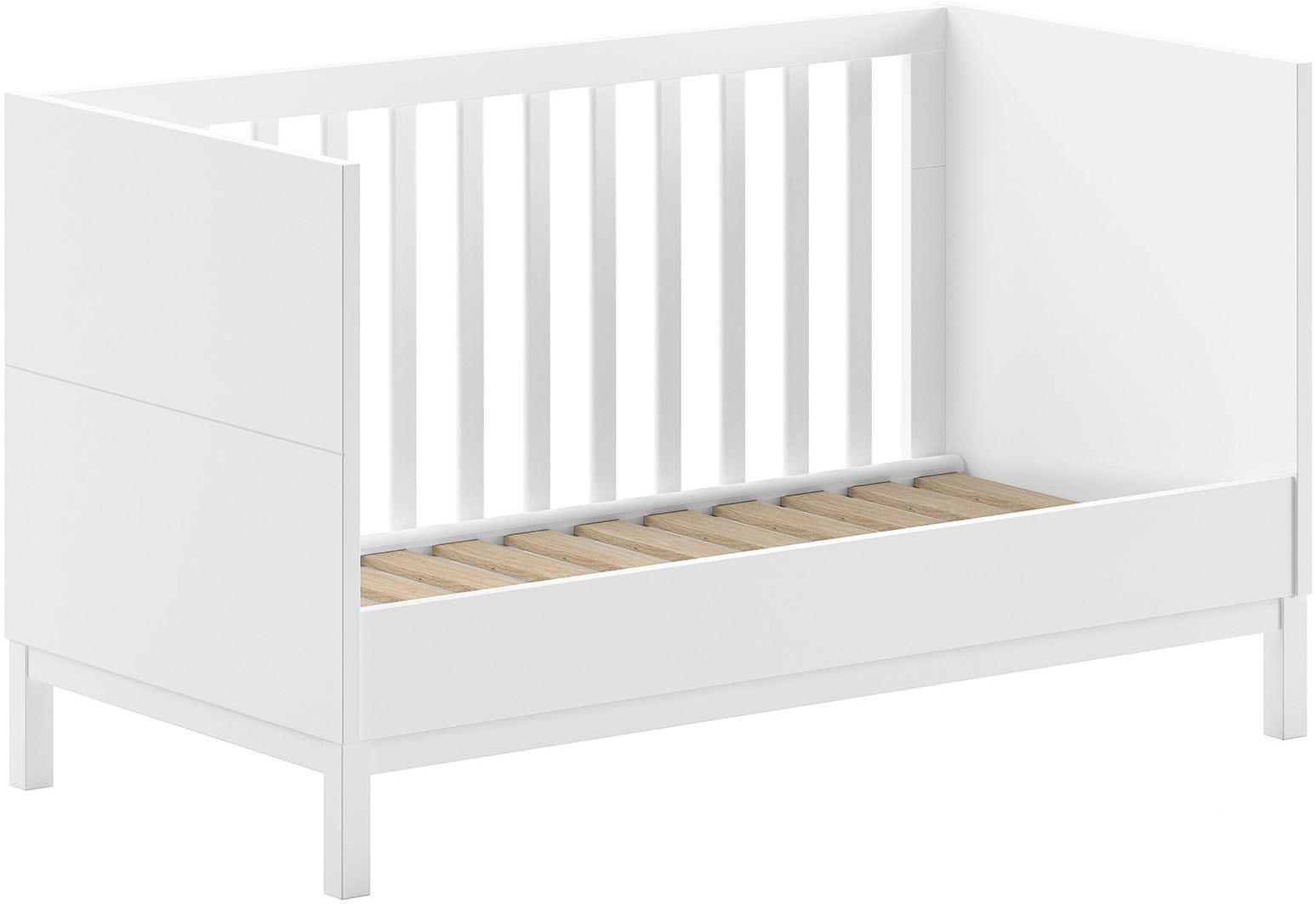 Vipack Ensemble de meubles pour bébé »Set best. aus Babybett 70/140, Kommode 3 Schubladen, Wickelaufsatz« 3 cuis tlg. au design épuré, surface laquée facile d'entretien en blanc