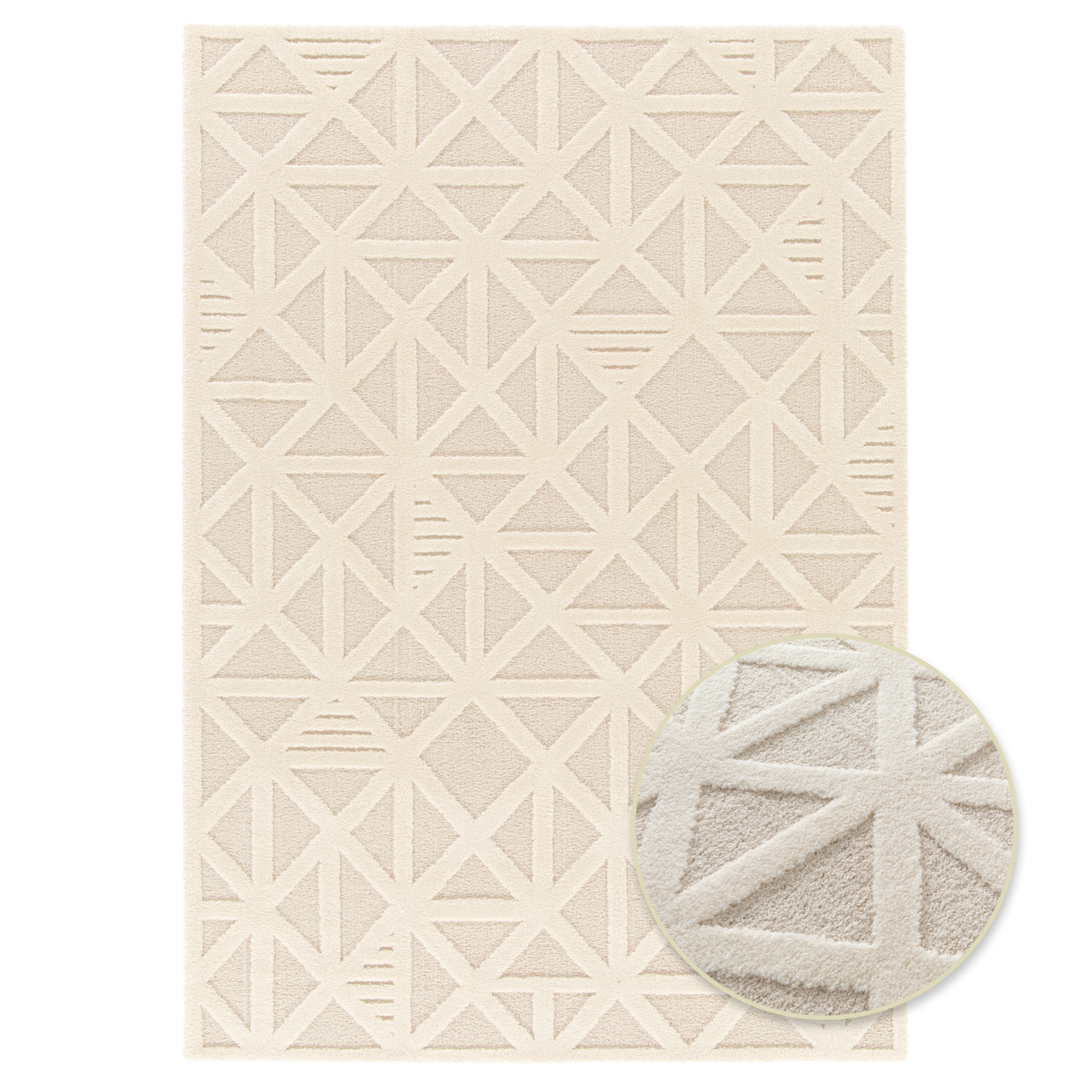 Primaflor-Ideen in Textil Tapis »COSMO Geo, Made in Belgium« Rectangulaire 14 mm Höhe design moderne, effet haut-bas, poil doux
