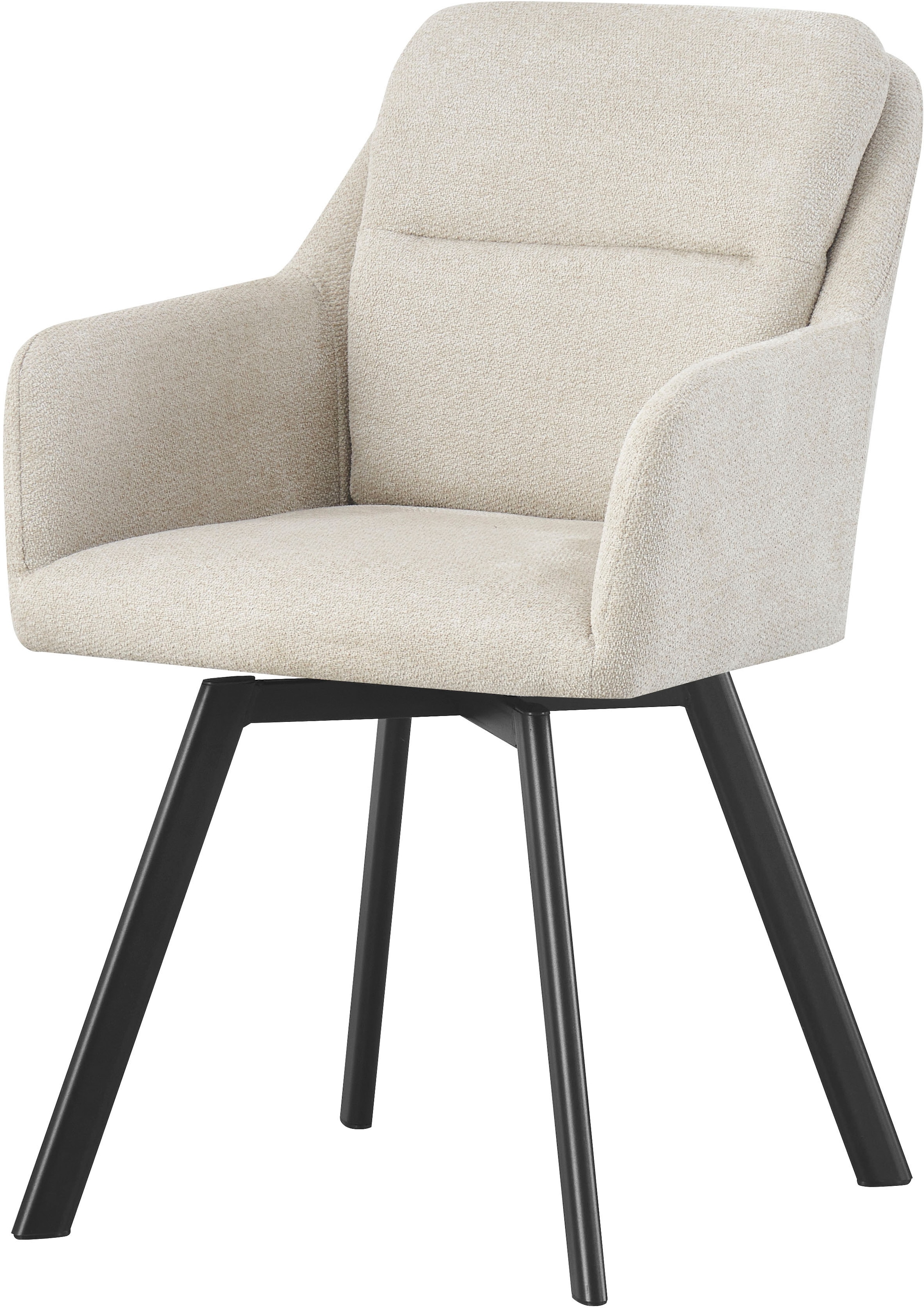 Home affaire Chaise de salle à manger »NEEPAWA, 2er Set, mit Metallgestell in matt schwarz« (Ensemble) 2 cuisin verschiedenen Farben, Belsatbarkeit pro Stuhl 120 kg, mit Armlehne