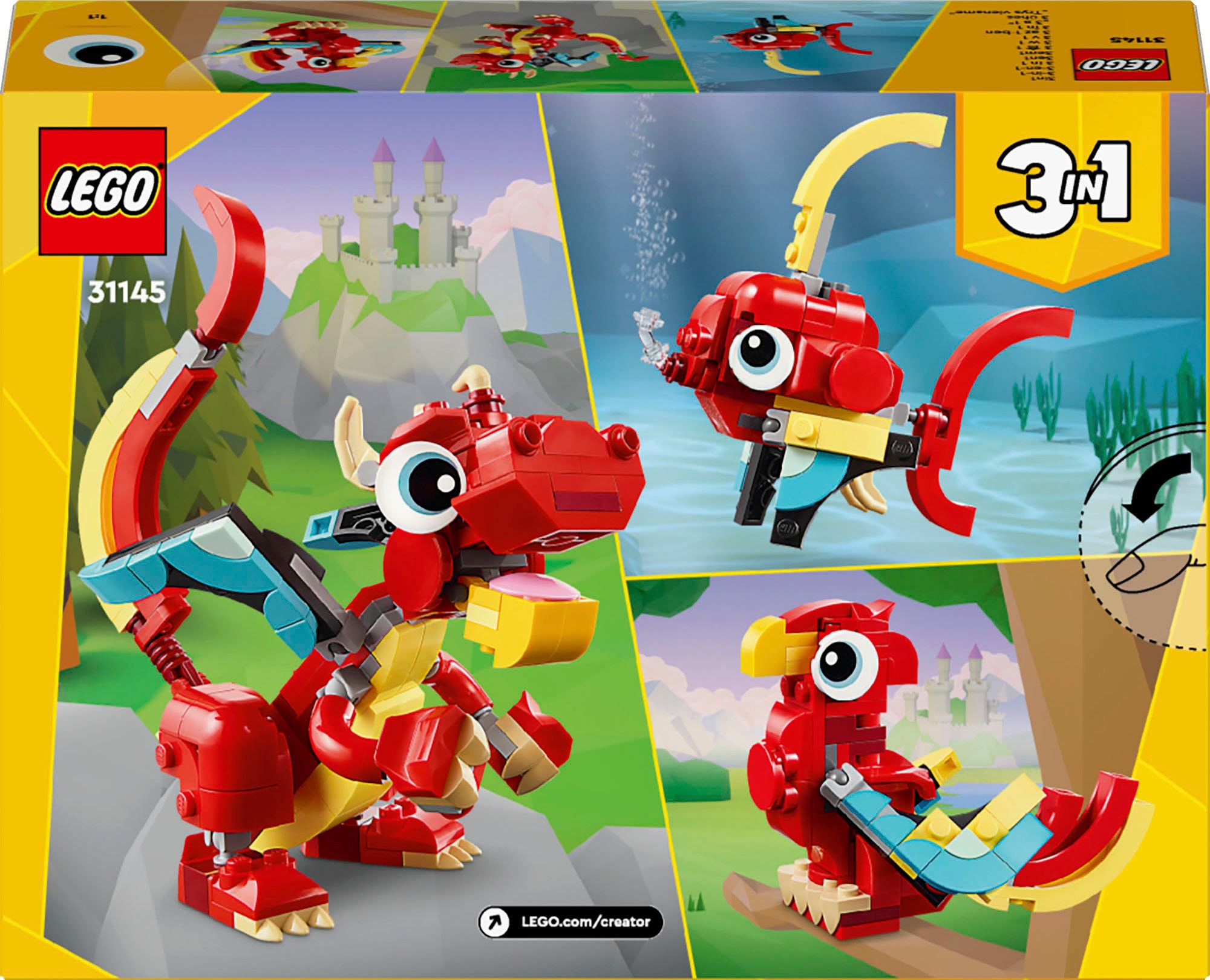 LEGO® Pions de construction »Roter Drache (31145), LEGO Creator 3in1« Made in Europe