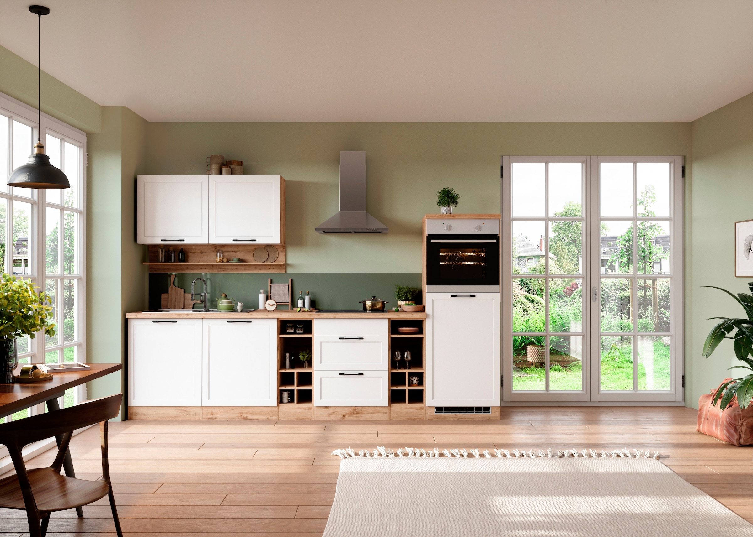 KOCHSTATION Kitchenette »KS-Lana« largeur 300 cm, avec ou sans appareils électriques au choix