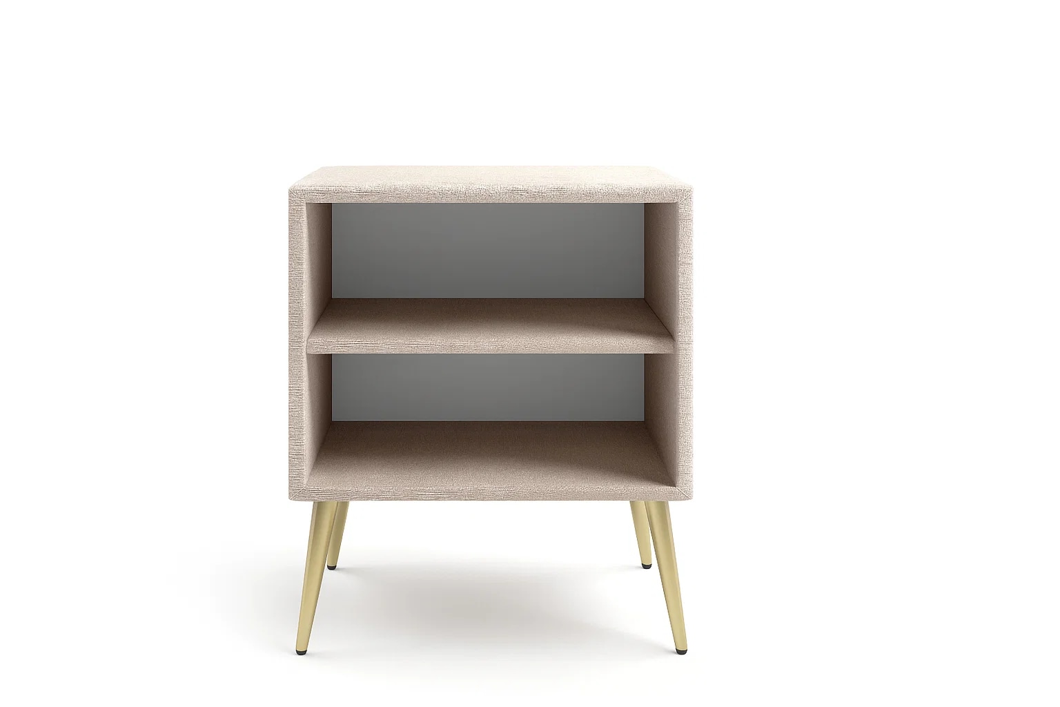 Home affaire Nachtschrank »MOIVRE Polster-Nachtkommode wahlweise mit 2 Schubladen oder Fächer« Nako auf goldenen Beinen, Masse B/T/H: 41/40,5/53,5cm, passend zum Bett