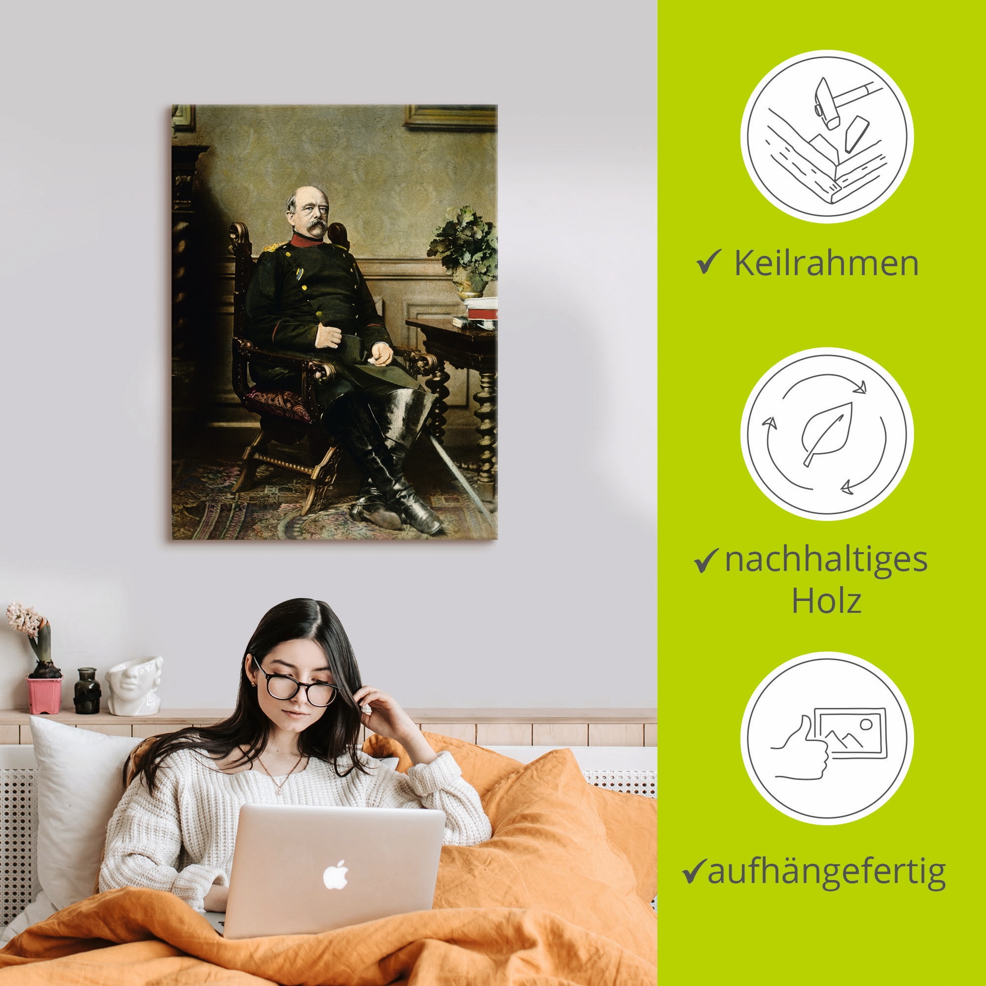 Artland Tableau sur toile »Otto von Bismarck« 1 cuis tlg. auf Holzrahmen gespannt