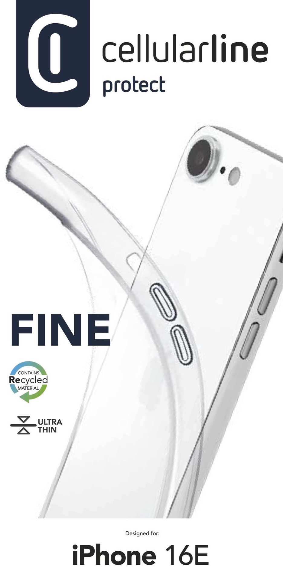 Cellularline Handyhülle »Fine Case für Apple iPhone 16e« Apple iPhone 16e Backcover, Schutzhülle, Handyschutzhülle, Case, Schutzcase, stossfest