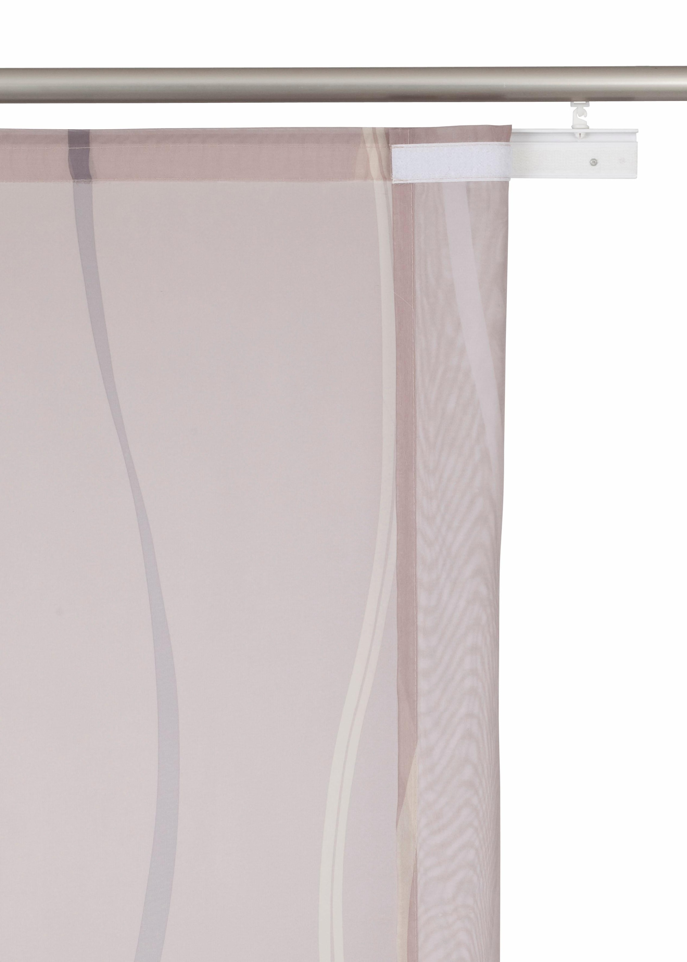 GOODproduct Schiebegardine »Dimona« Klettschiene 2 Stk. tlg. 2-er Set, Fertiggardine, mit Befestigungszubehör, Wellen