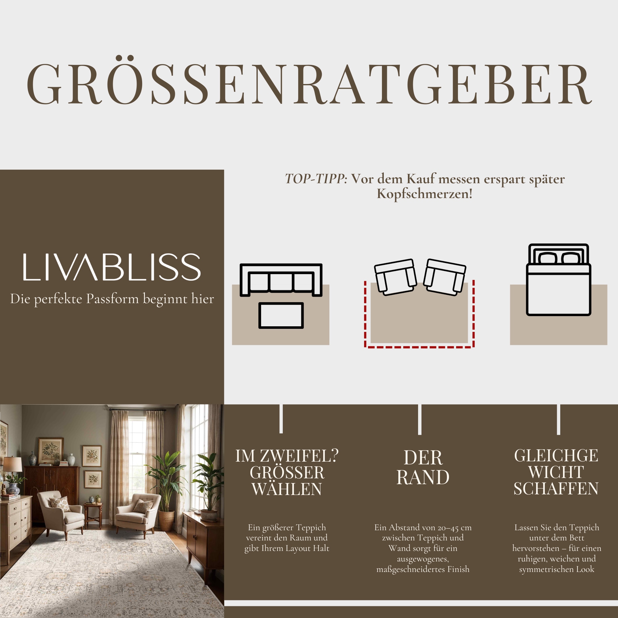 Livabliss Teppich »RABAT« rechteckig 8 mm Höhe Orient-Optik, Vintage Design, Boho Stil, Kurzflor, Wohnzimmer