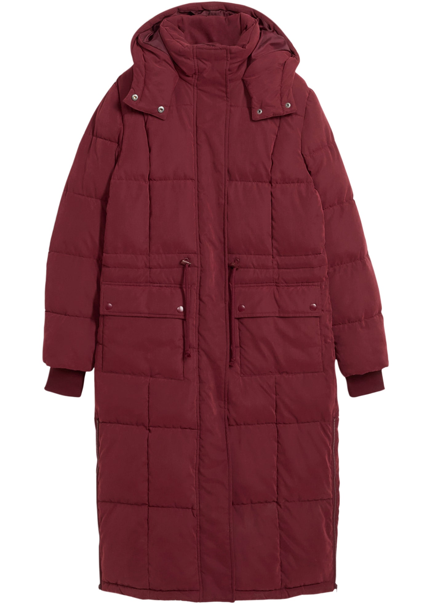 bonprix Steppmantel »Wintermantel mit seitlichen Reissverschlüssen« gerade Passform, mit Kapuze, Seitenschlitze mit Zipper, 2-Wege-Zipper