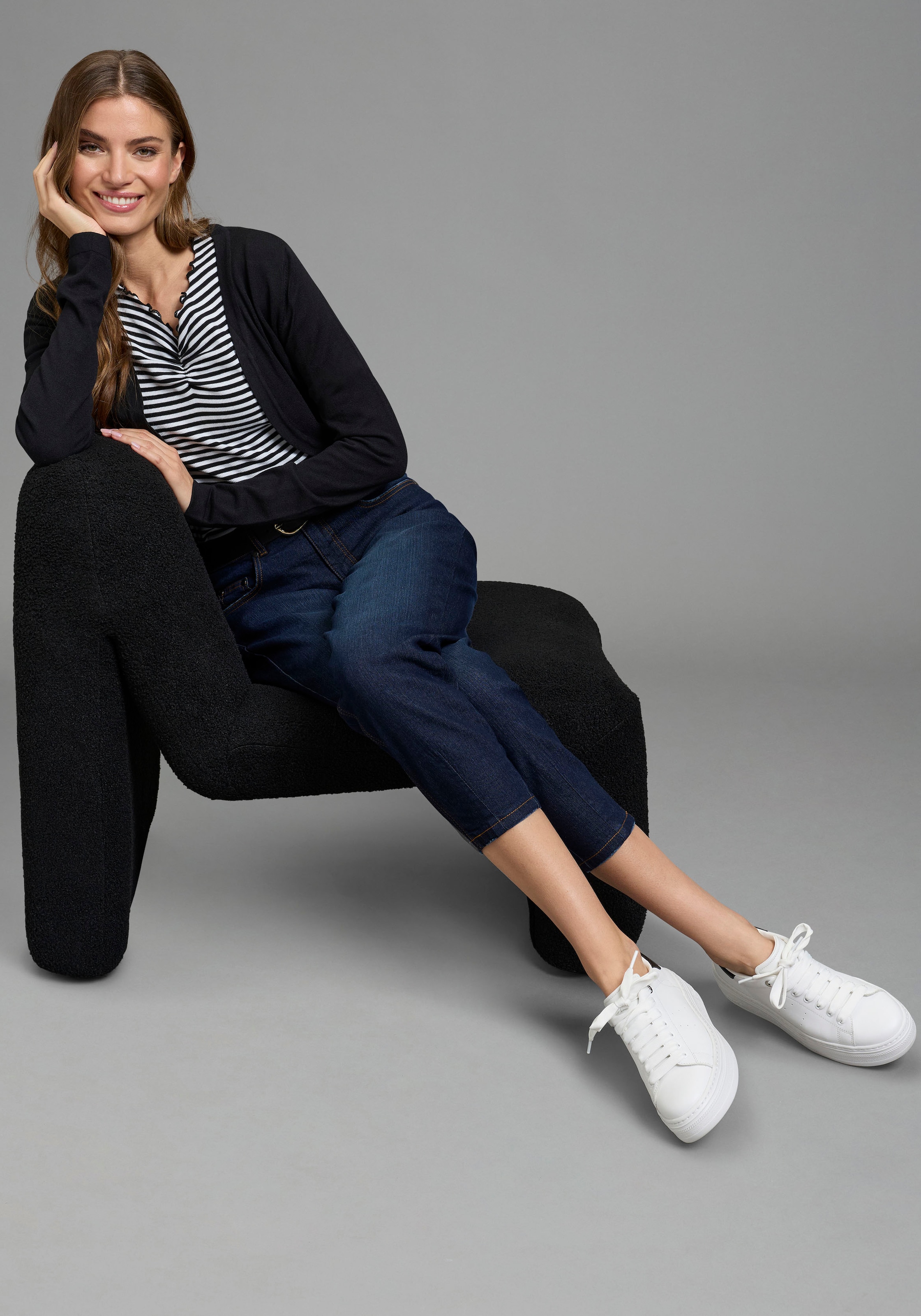 Flashlights T-shirt im Streifen-Design mit Rüschen