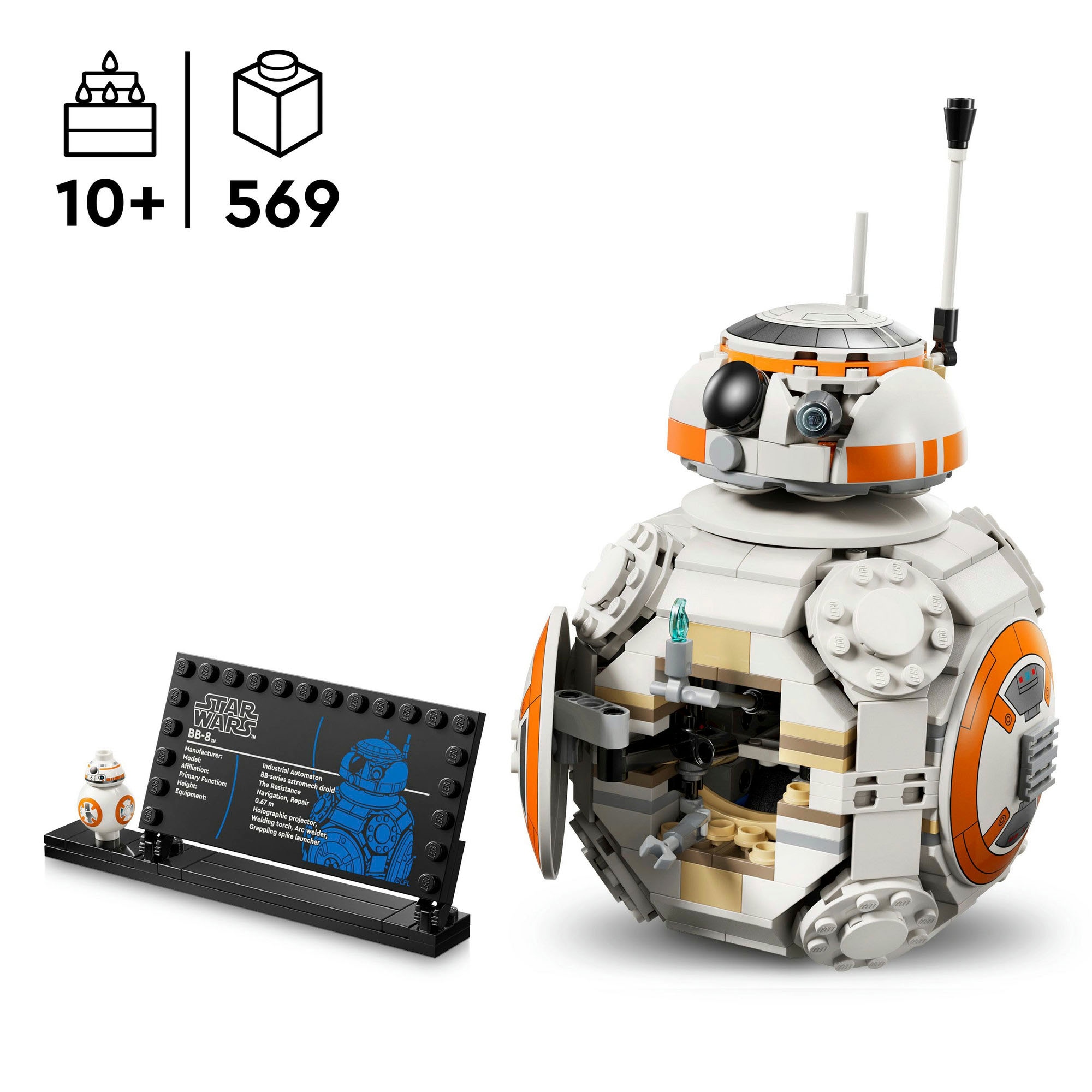 LEGO® Konstruktionsspielsteine »Der Astromech-Droide BB-8 (75452), LEGO Star Wars«