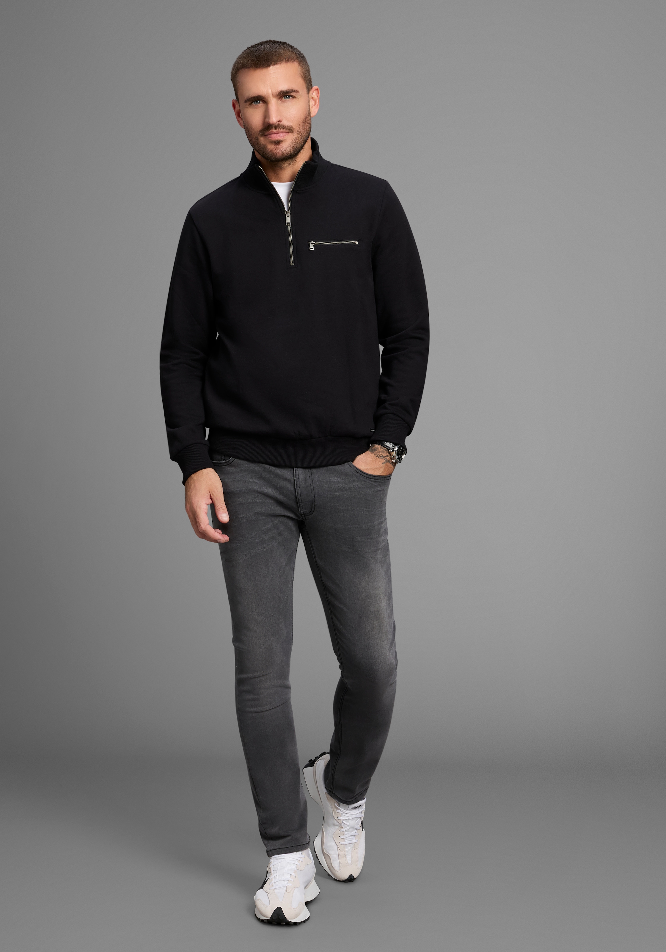 Bruno Banani Sweatshirt , mit Troyer Kragen
