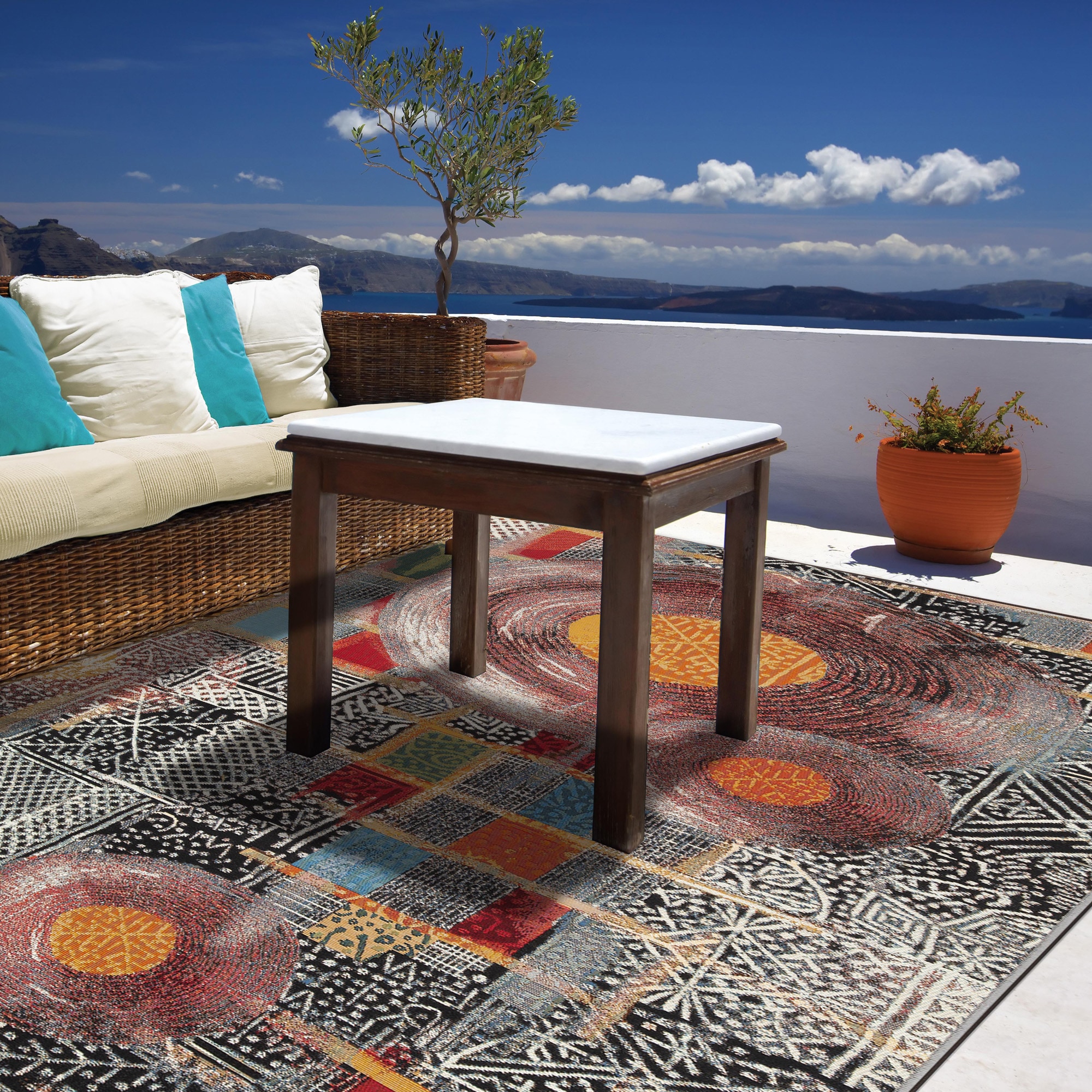 Gino Falcone Teppich »Outdoor-Africa 36« rechteckig 5 mm Höhe Flachgewebe, In- und Outdoor geeignet, Wohnzimmer