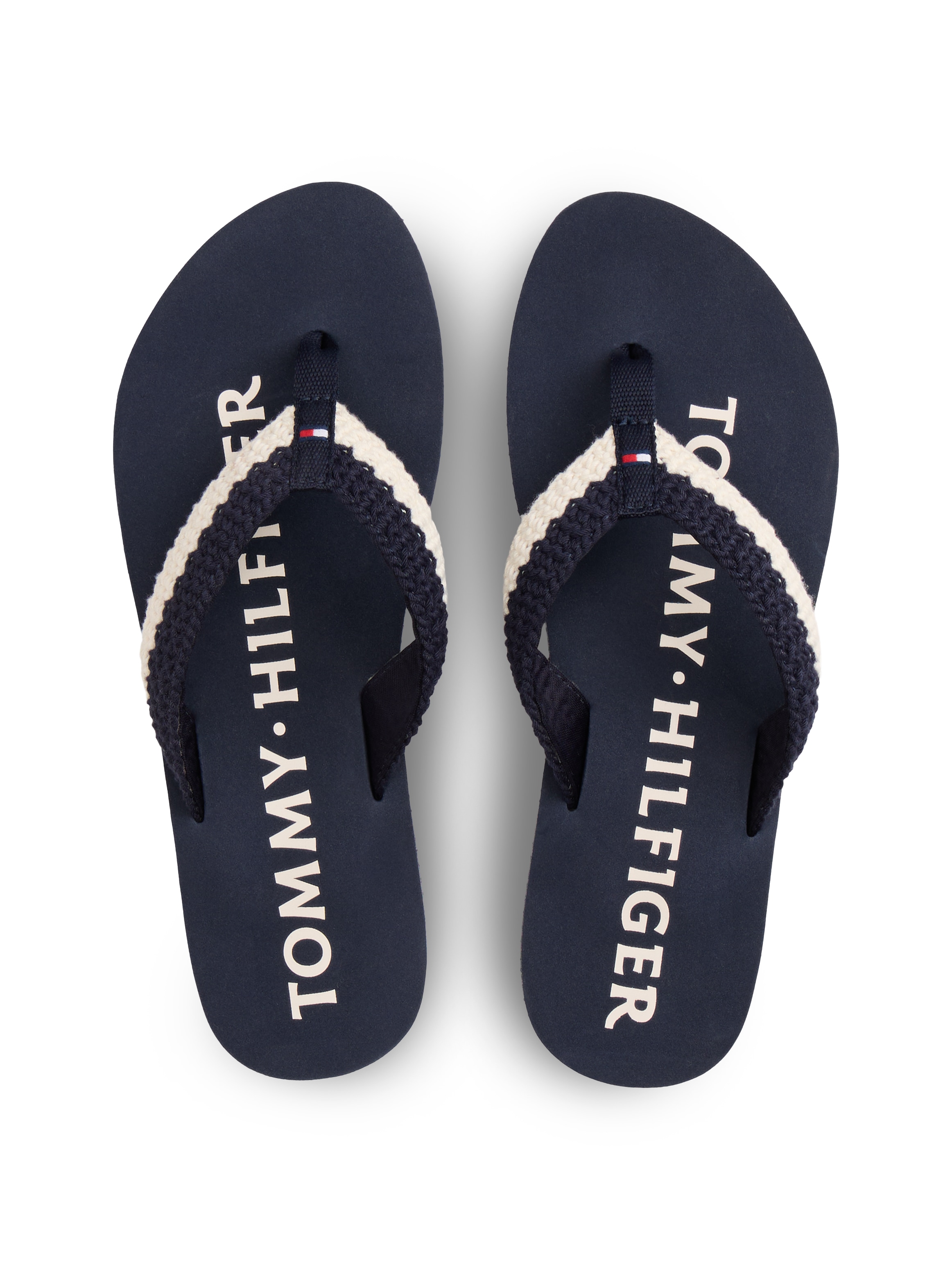 Tommy Hilfiger Zehentrenner »TH CROCHET SUMMER SANDAL«  Dianette, Strandschuh in sommerlicher Häkeloptik
