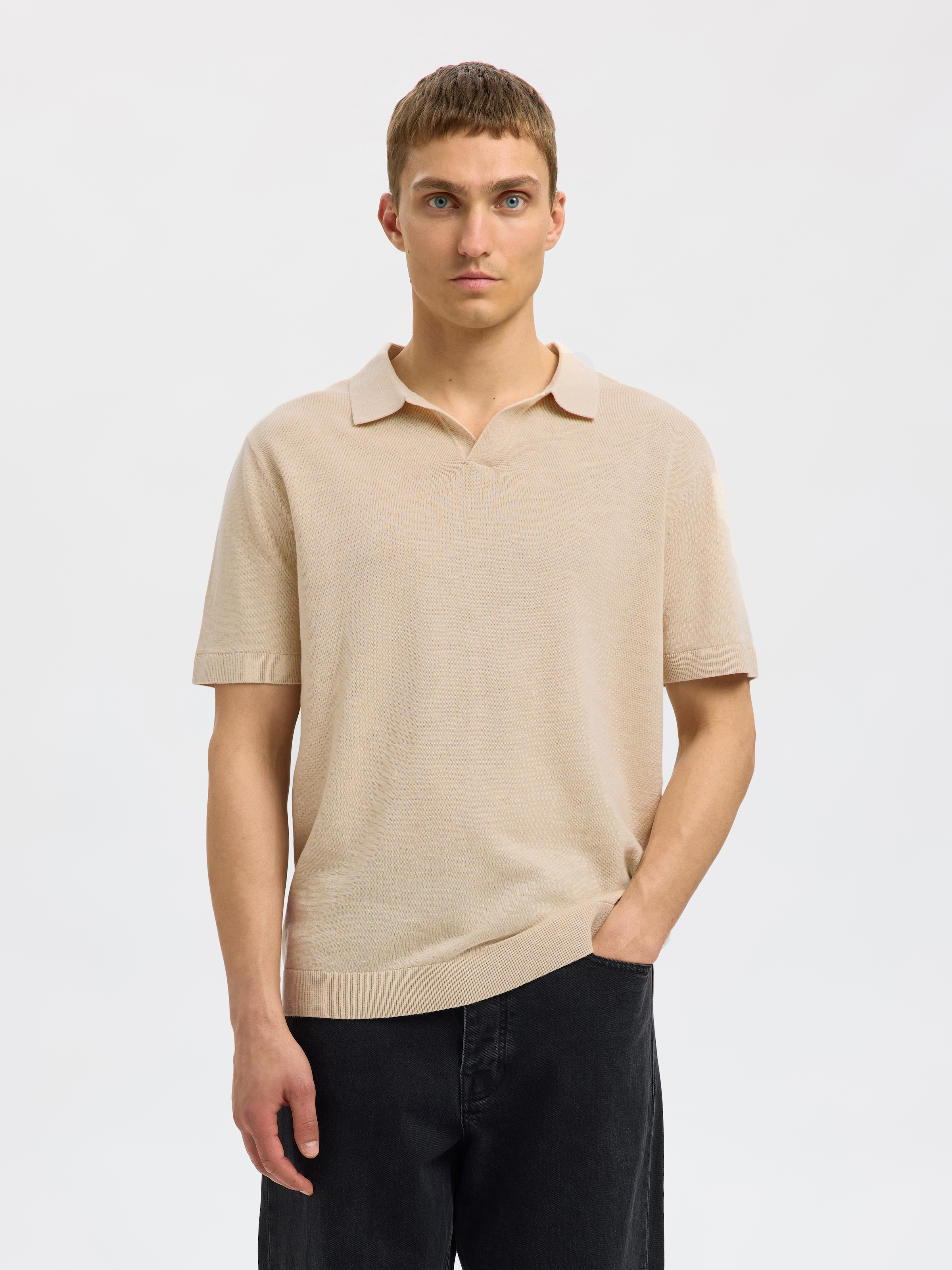 SELECTED HOMME Polo »SLHMATTIS SS KNIT SUN OPEN POLO NOOS«