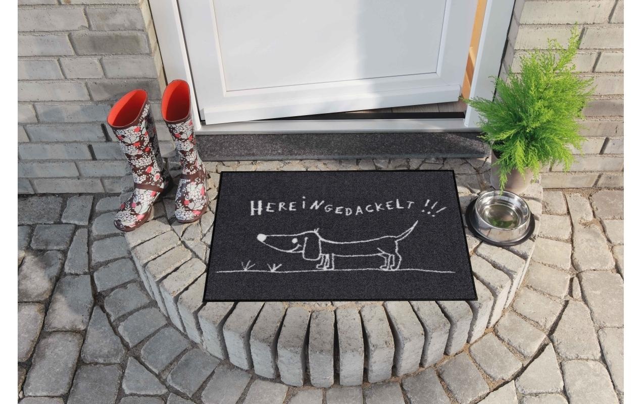 Salonloewe Fussmatte »Hereingedackelt Fussmatte« quadratisch