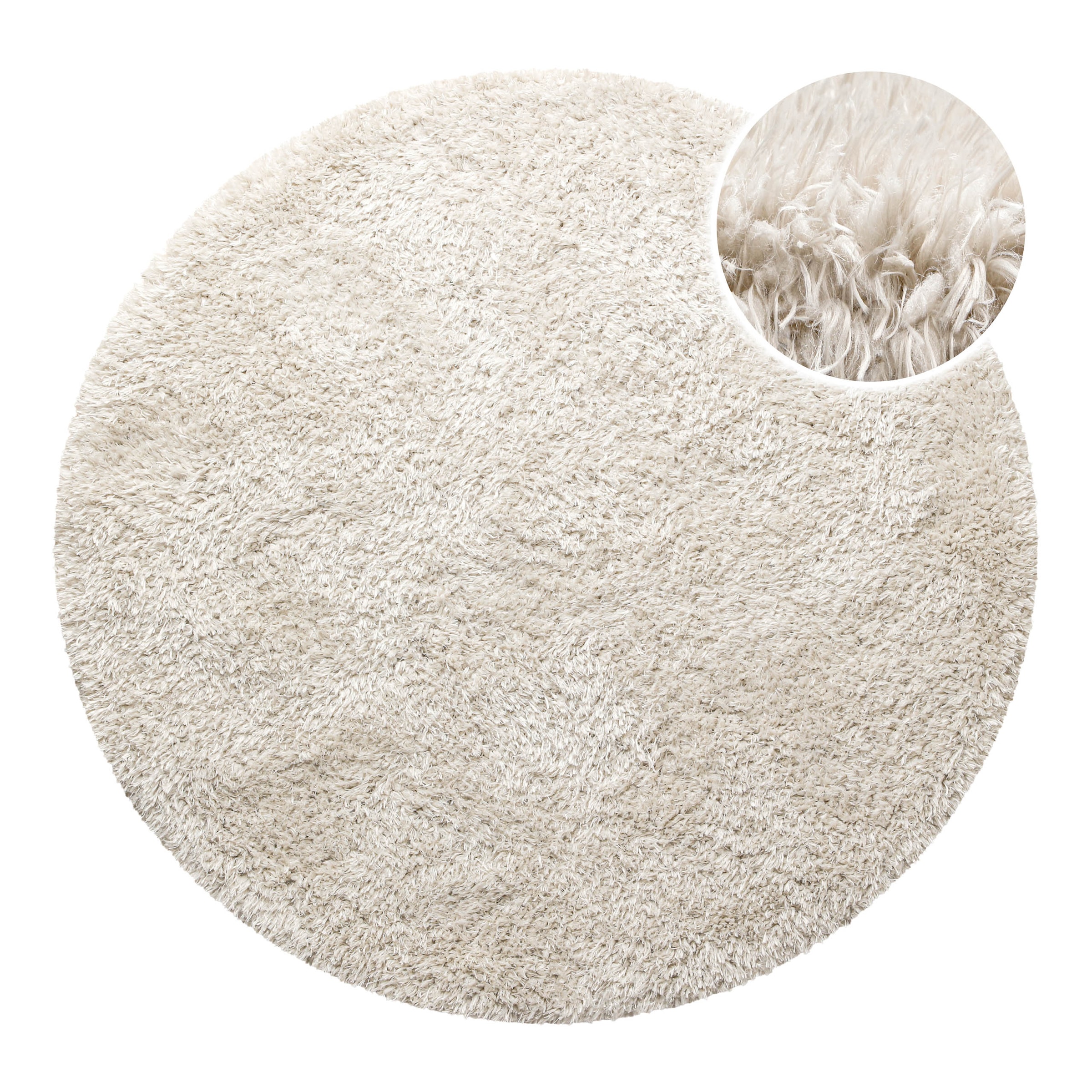 Homie Living Hochflor-Teppich »Matteo HL-0961« rund 50 mm Höhe 100% recyceltem PET, Langflor, Shaggy,  Wohnzimmer