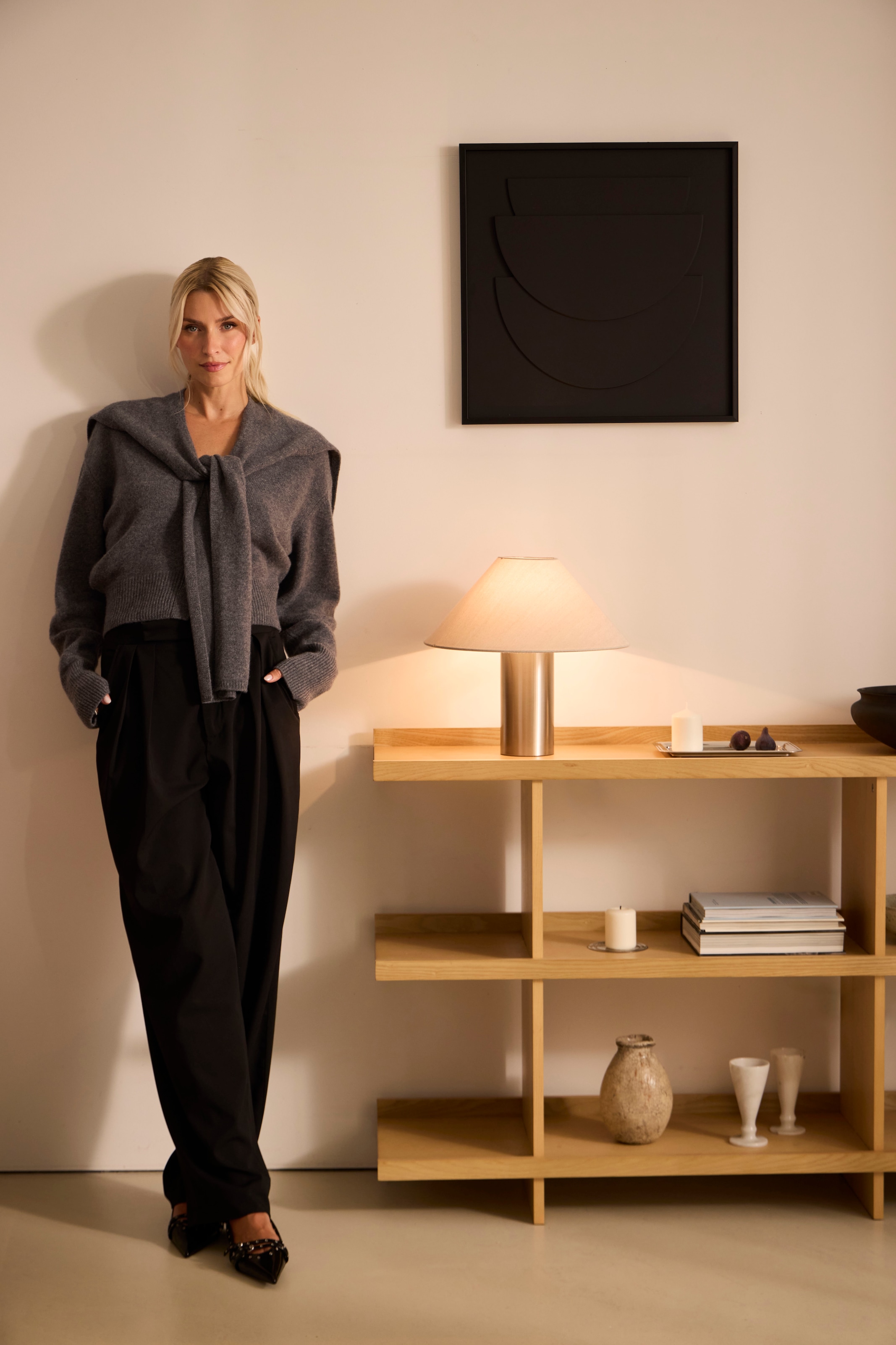 LeGer Home by Lena Gercke Ablageregal »Clavira« massives Eschenholz, stabil, luftige Optik, Breite 120 cm