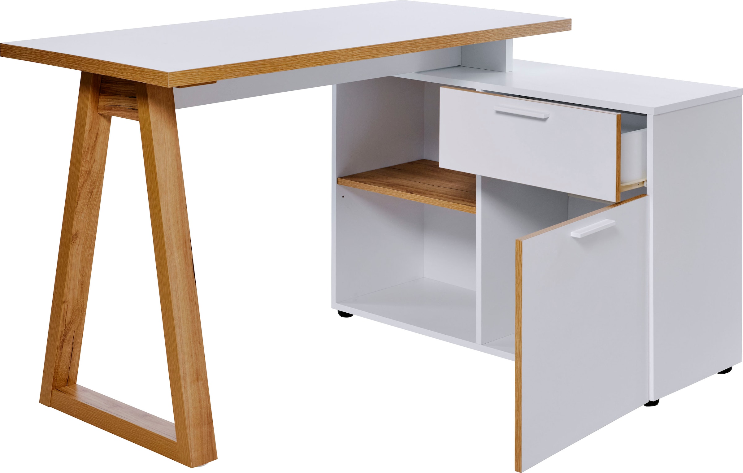 Jahnke Eckschreibtisch »CLUB C 130 E« Eckschreibtisch, wechselseitig montierbar, Breite 130 cm