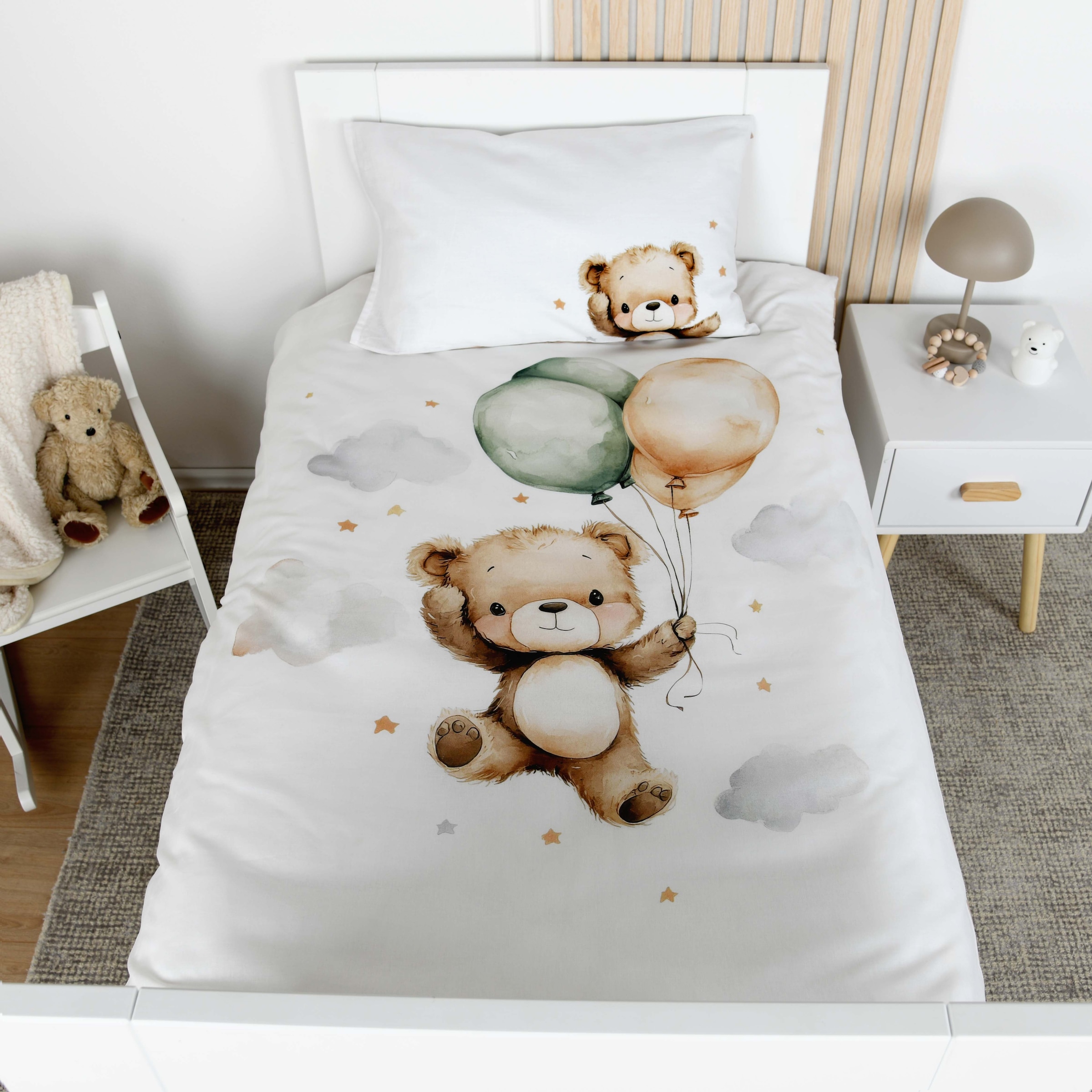 Baby Best Linge de lit pour bébé »Ballon Teddy« 2 Parure de lit réversible