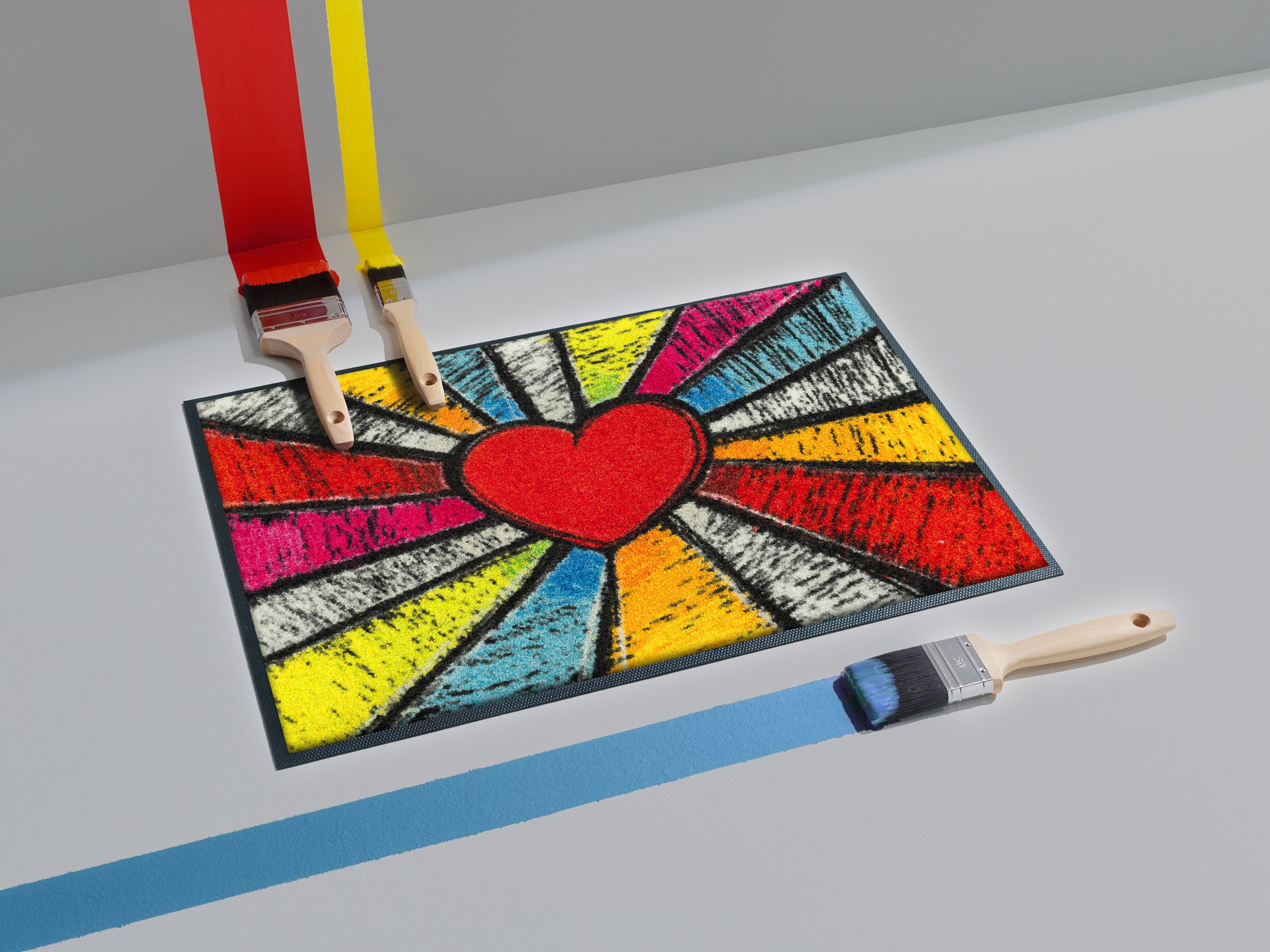 wash+dry by Kleen-Tex Tapis de sol »Pop Art Heart« Rectangulaire 7 mm Höhe