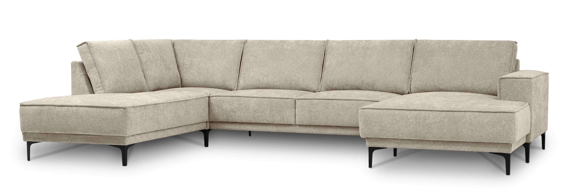 GOODproduct Paysage de salon »OLAND Bouclé U-Form, XXL, B: 345 cm, Skandi-Design« Forme en U, 345 cm, suspension à ressorts ondulés, design scandinave, pieds en métal