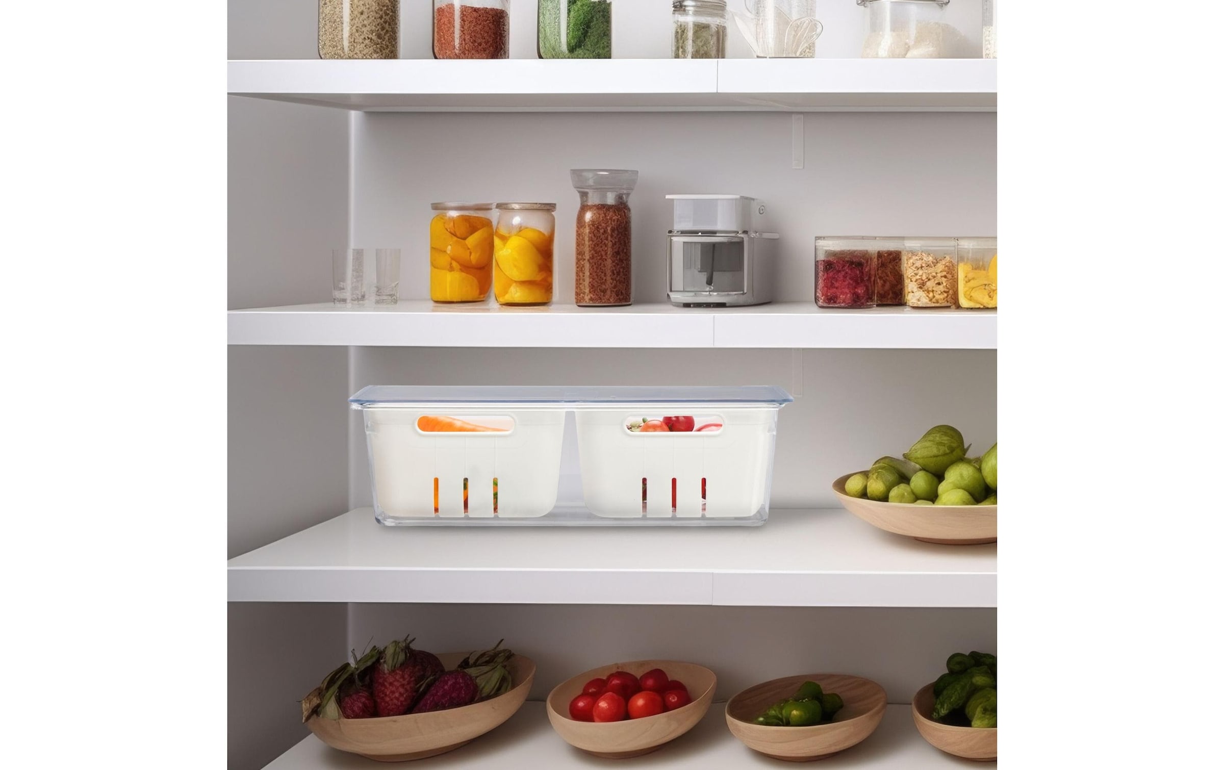 relaxdays Organizer »800 g, 3 Stück, Transparent/Weiss«