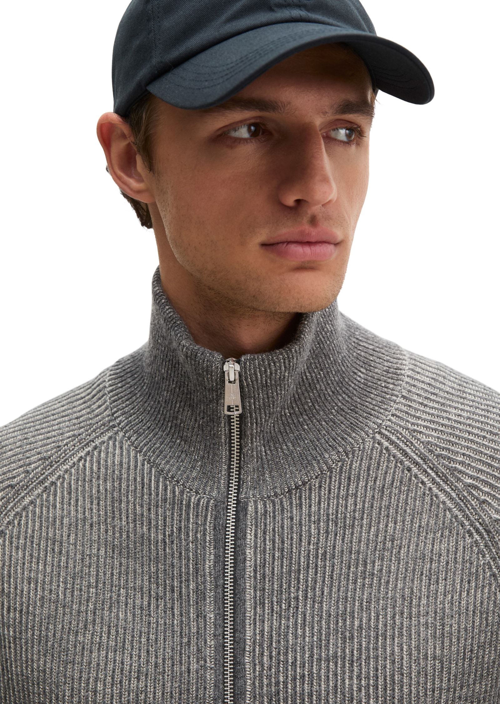 Marc O'Polo Strickjacke regular aus Bio-Baumwoll-Schurwoll-Mix