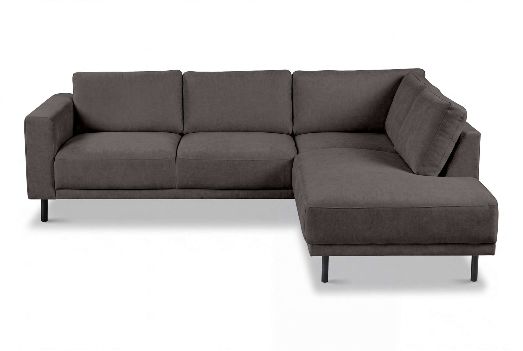 GOODproduct Canapé d'angle »Sveeva, L-Form, B.240 cm, schwarze Metallfüsse« langlebiger Strukturstoff, mit Wellenunterfederung, viele Farben