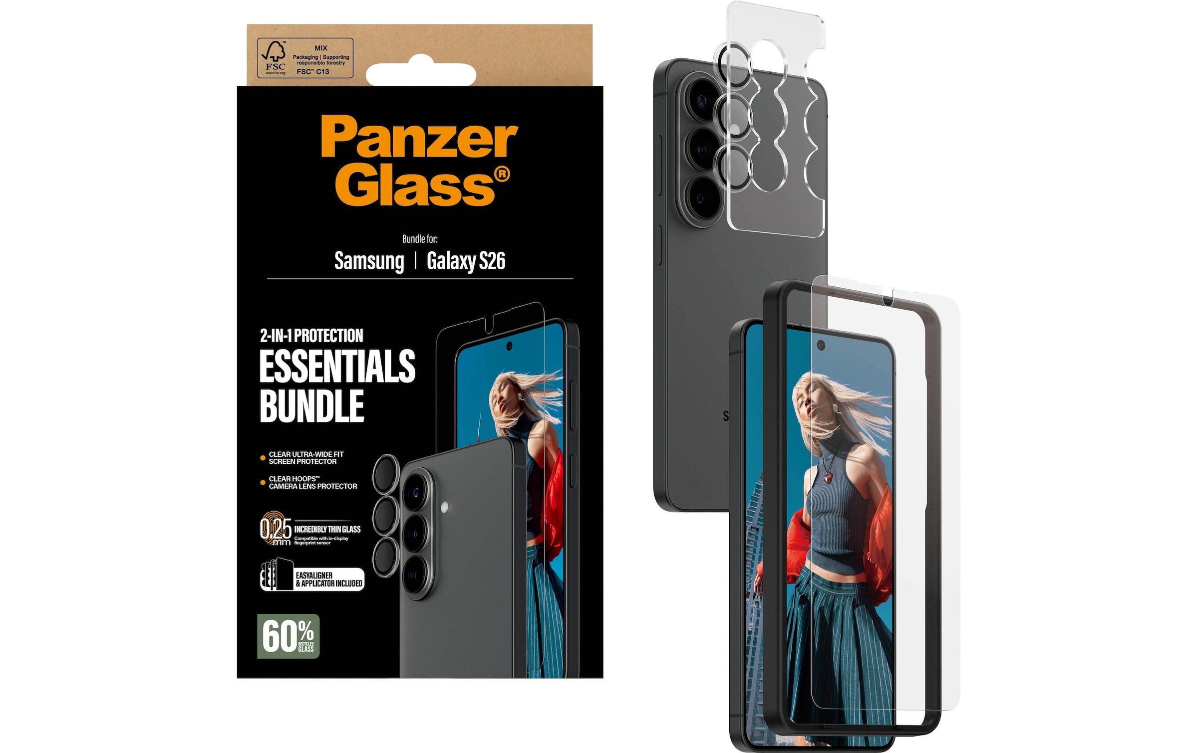 PanzerGlass Verre de protection pour appareil photo »Hoops 2-in-1 Bundle Galaxy S26«