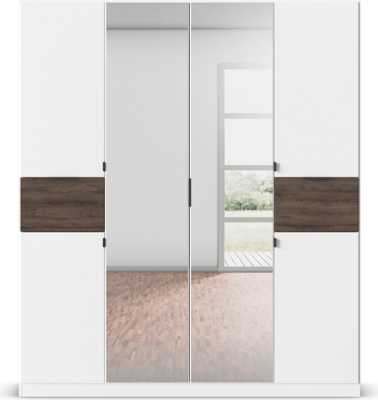 rauch Armoire à portes battantes »Kleiderschrank Schrank Garderobe Wäscheschrank TICAO« Tiroirs positionnables en hauteur de manière variable,  avec 2 tiroirs spacieux, beaucoup de rangement MADE IN GERMANY