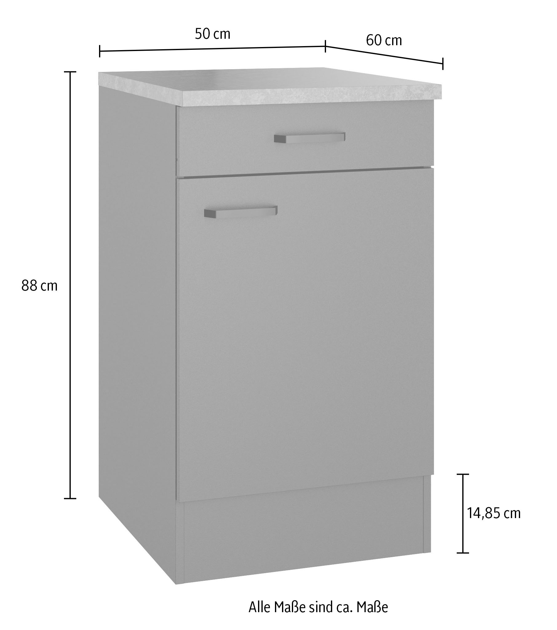 OPTIFIT Armoire basse »OPTImulti« Breite 50 cm, Tiefe 60 cm, mit 1 Tür, 1 Schubkasten, 1 Einlegeboden