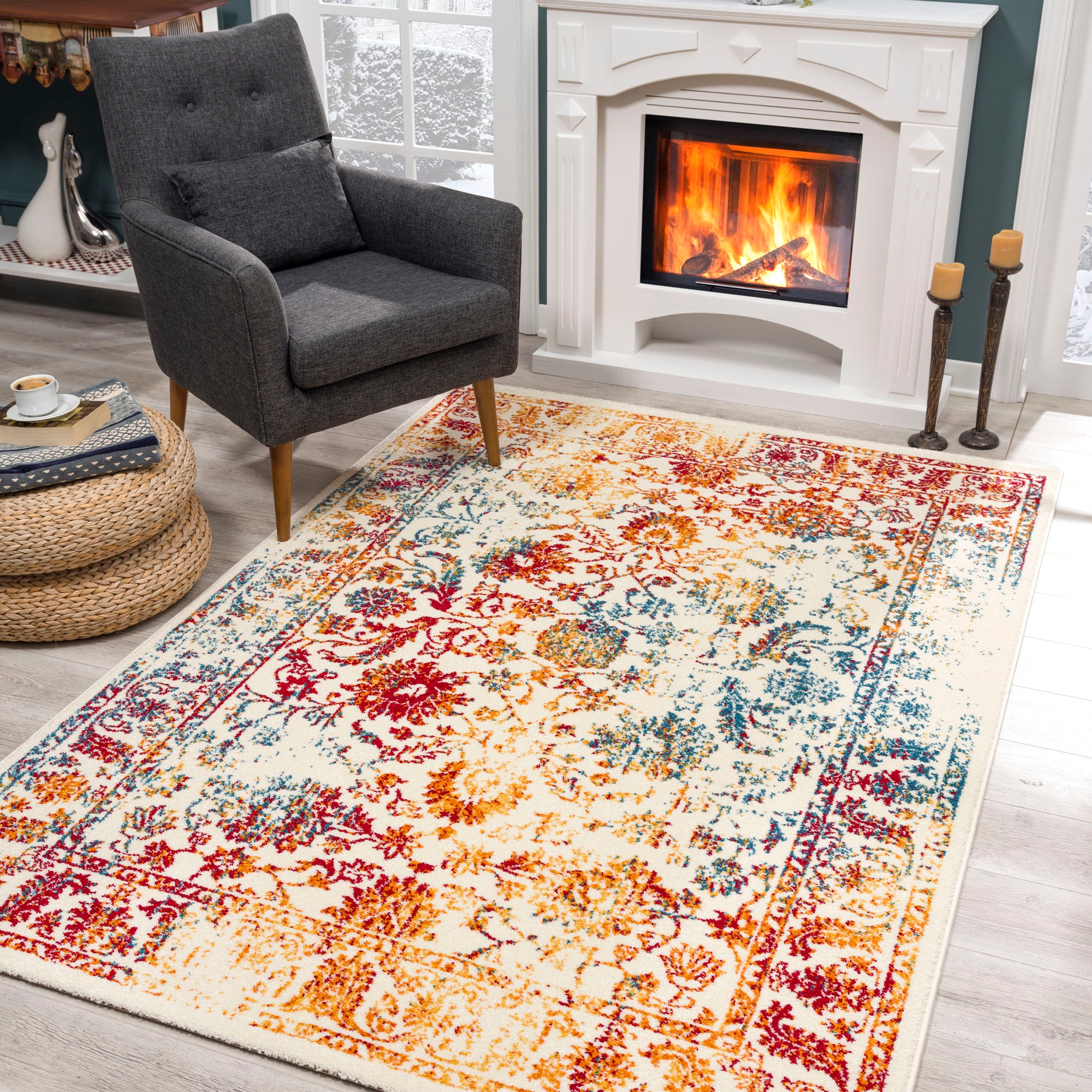 Sanat Teppich »Vintage 1606« rechteckig 13 mm Höhe Wohnzimmer, Kurzflor, Vintage Look, Retro