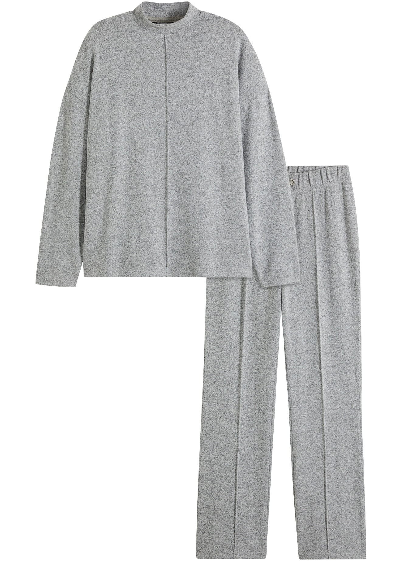 bonprix Hausanzug Set,  kuscheliges Loungewear-Set, Loose Fit, mit Stehkragen, im Casual Stil