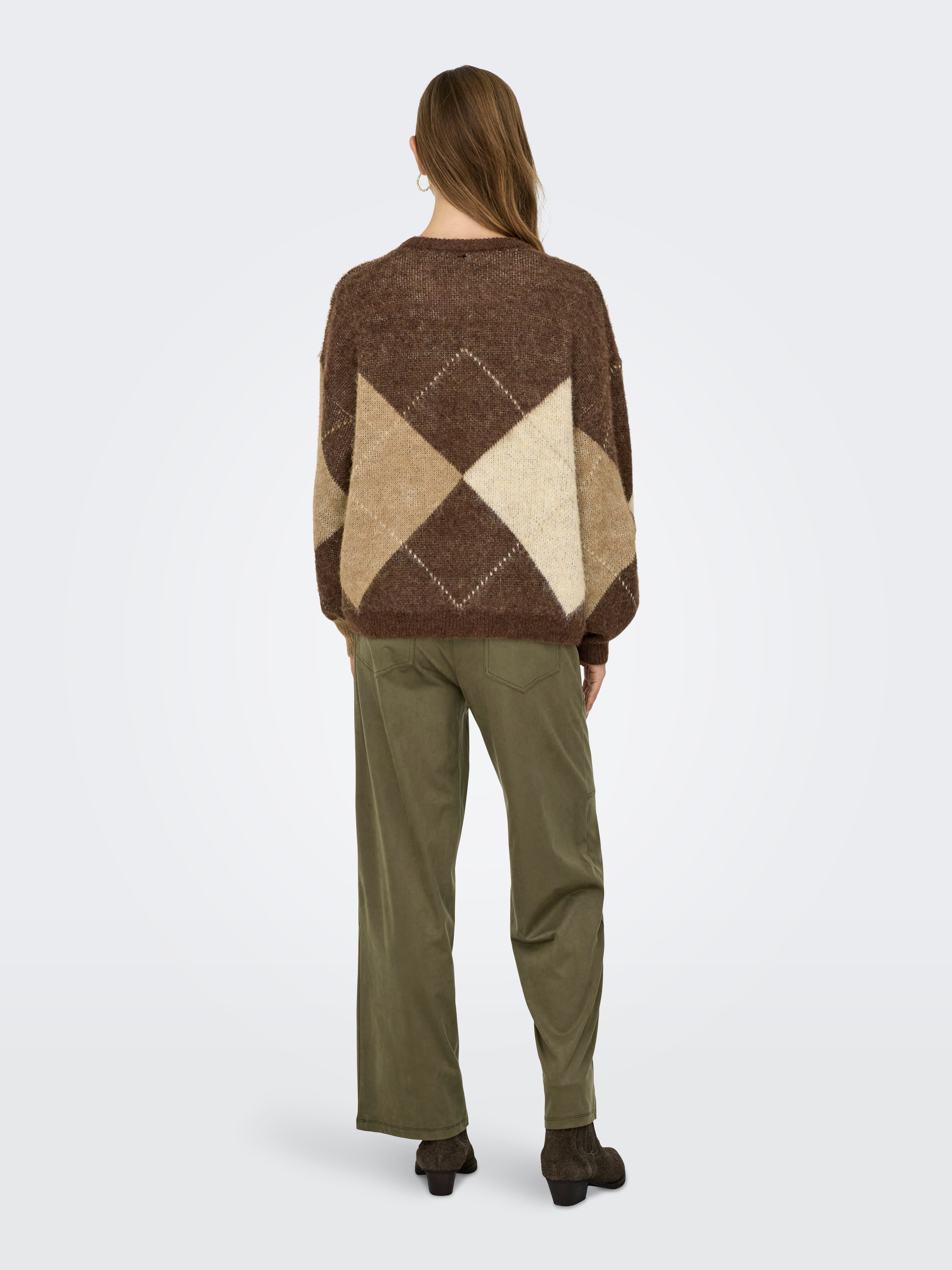 ONLY Strickpullover »ONLNOEME LIFE LS JQ O-NECK KNT« Materialmix, regular fit