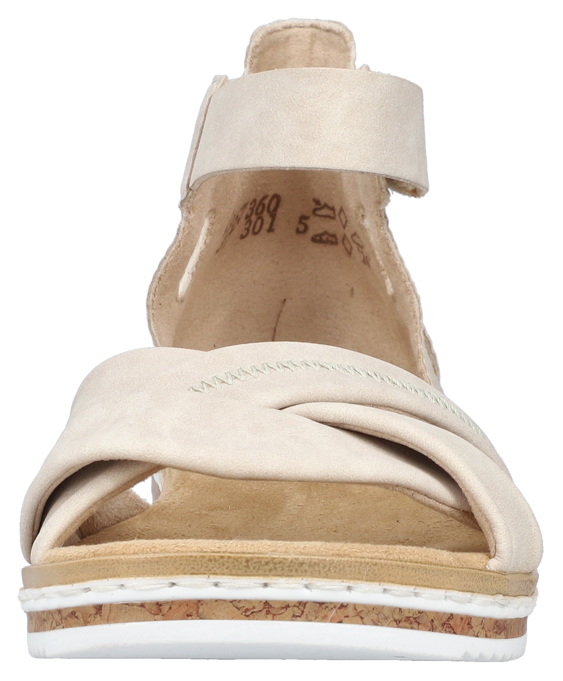 Rieker Sandales  , sandale, chaussure d'été, chaussure à scratch, talon compensé, talon fermé