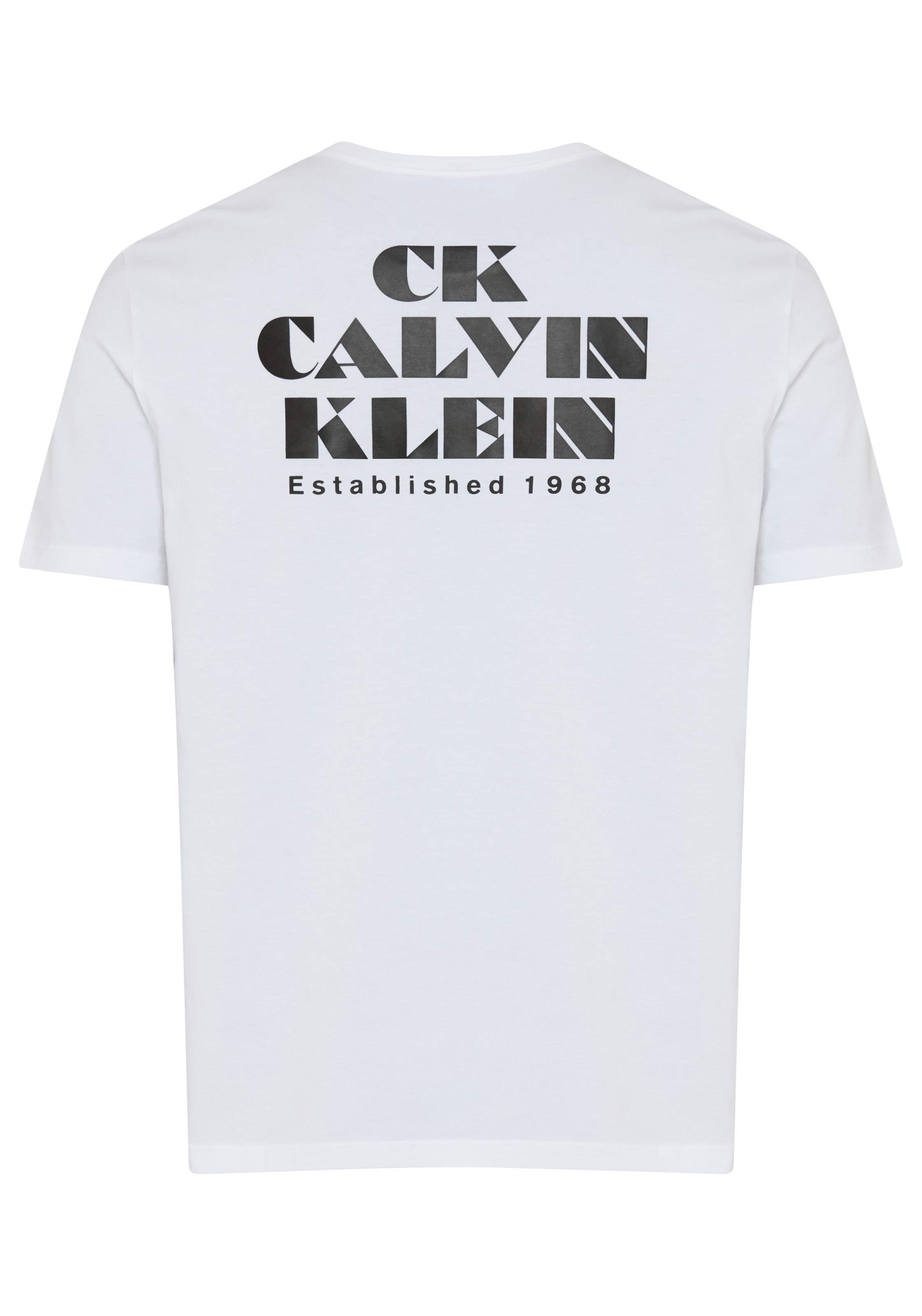 Calvin Klein Jeans T-Shirt Rundhalsausschnitt, reine Baumwolle, grosser Rückendruck