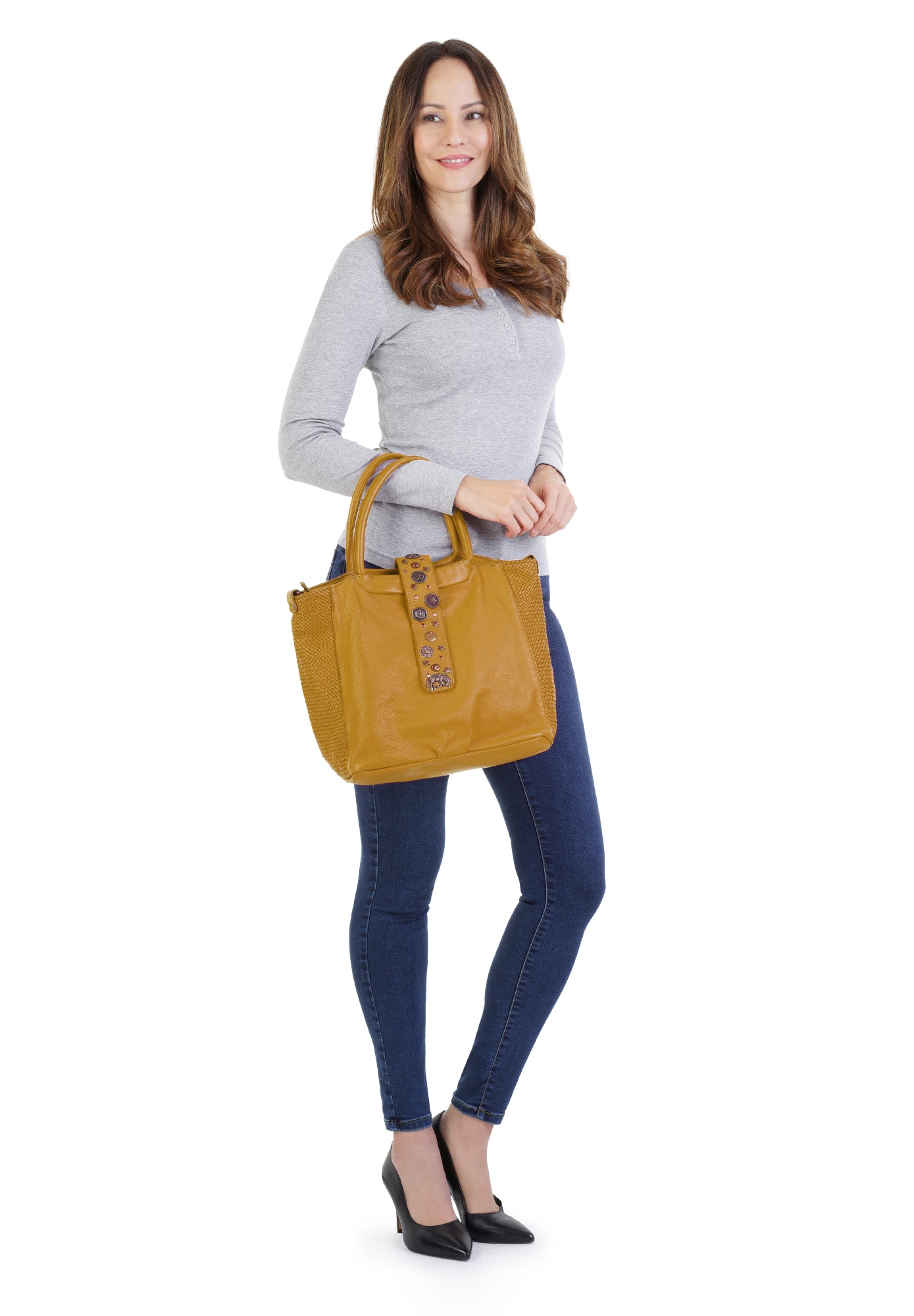 forty° Henkeltasche echt Leder, Made in Italy