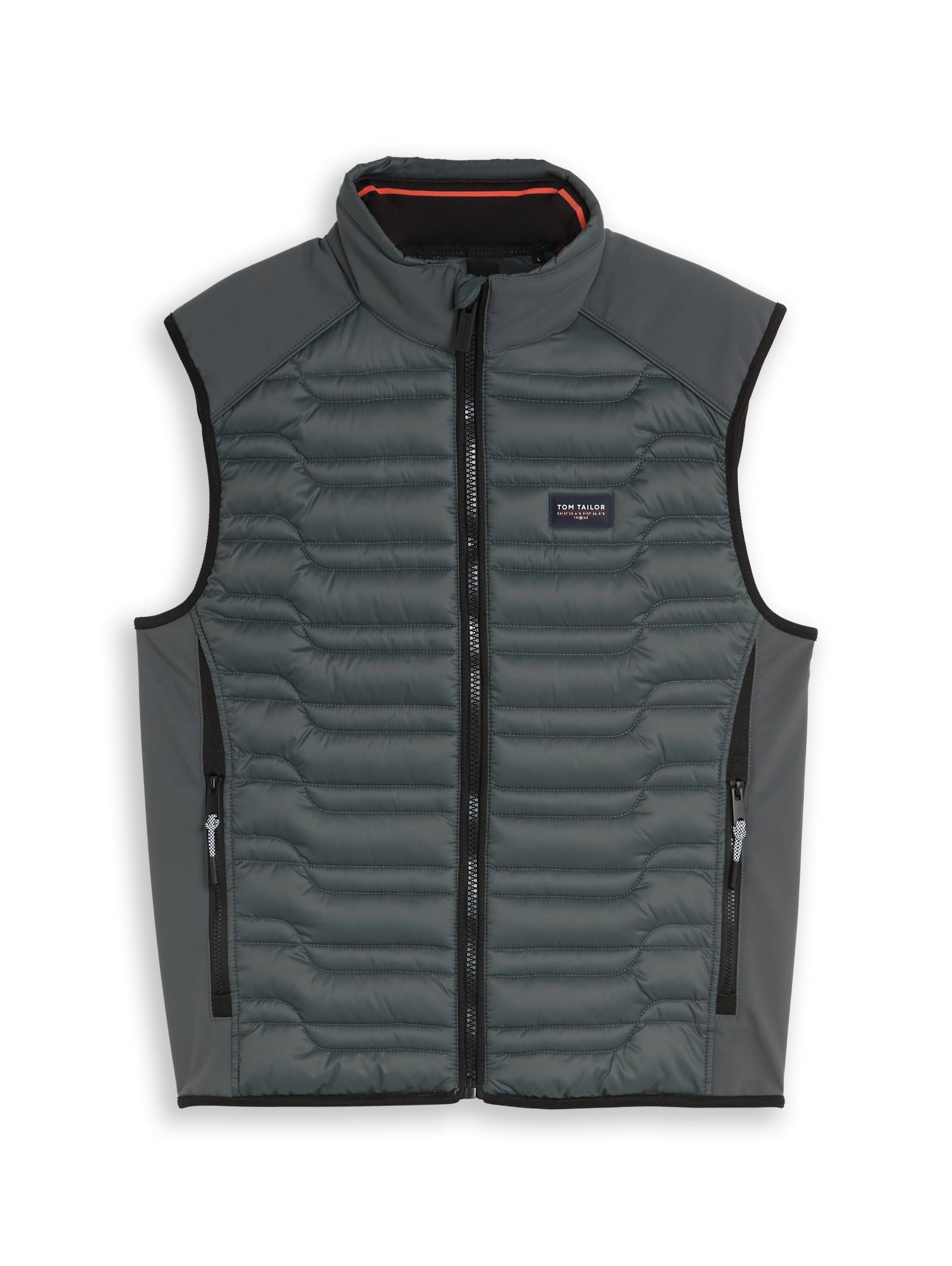 TOM TAILOR Gilet matelassé avec col montant et fermeture éclair