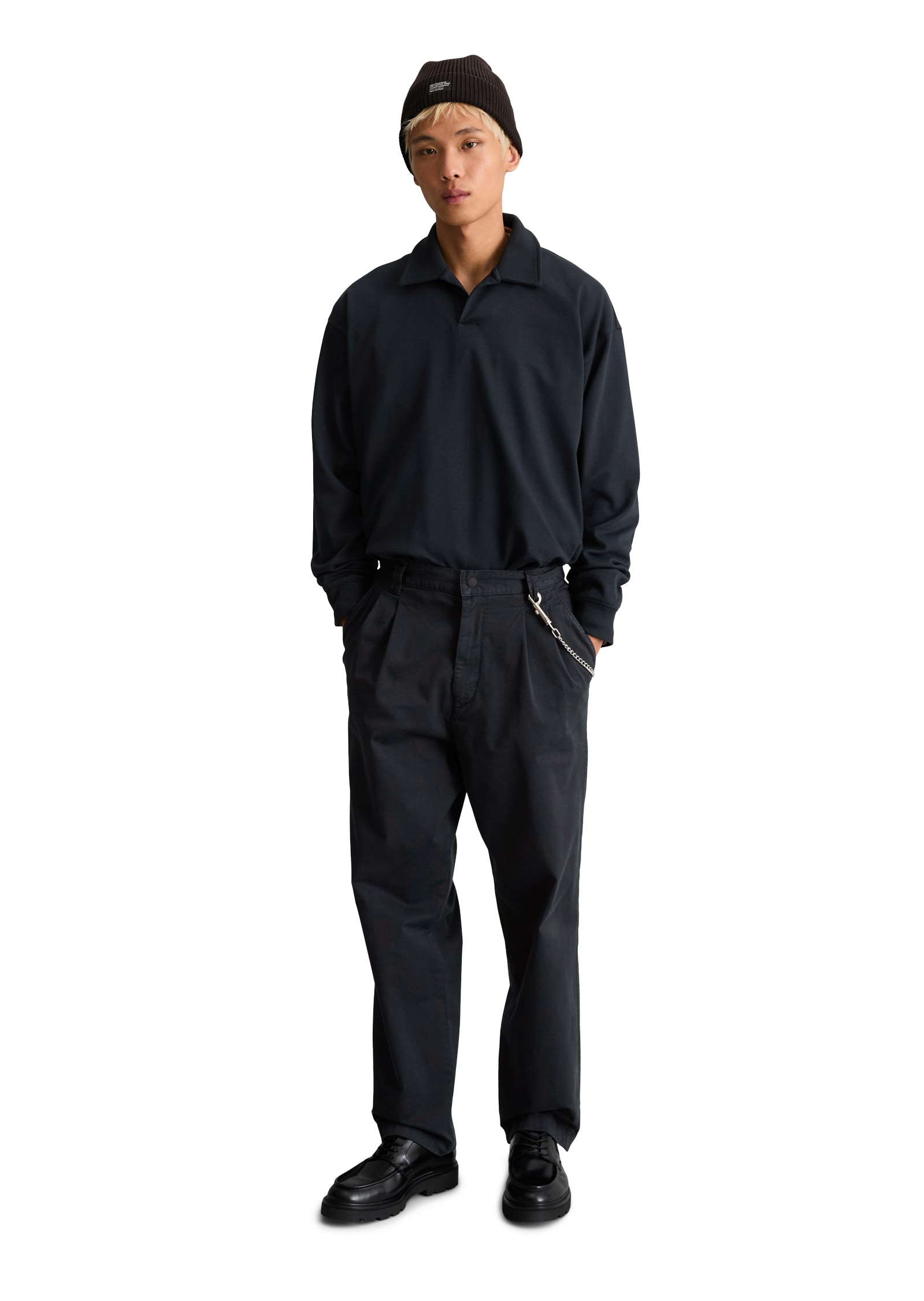 Marc O'Polo DENIM Polo à manches longues Sweat-shirt polo regular en jersey interlock lourd