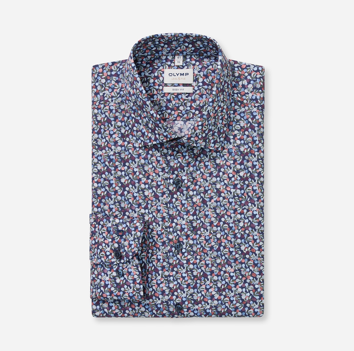 OLYMP Chemise à manches longues »Level Five« Businesshemd, body fit, New York Kentkragen, florales Muster
