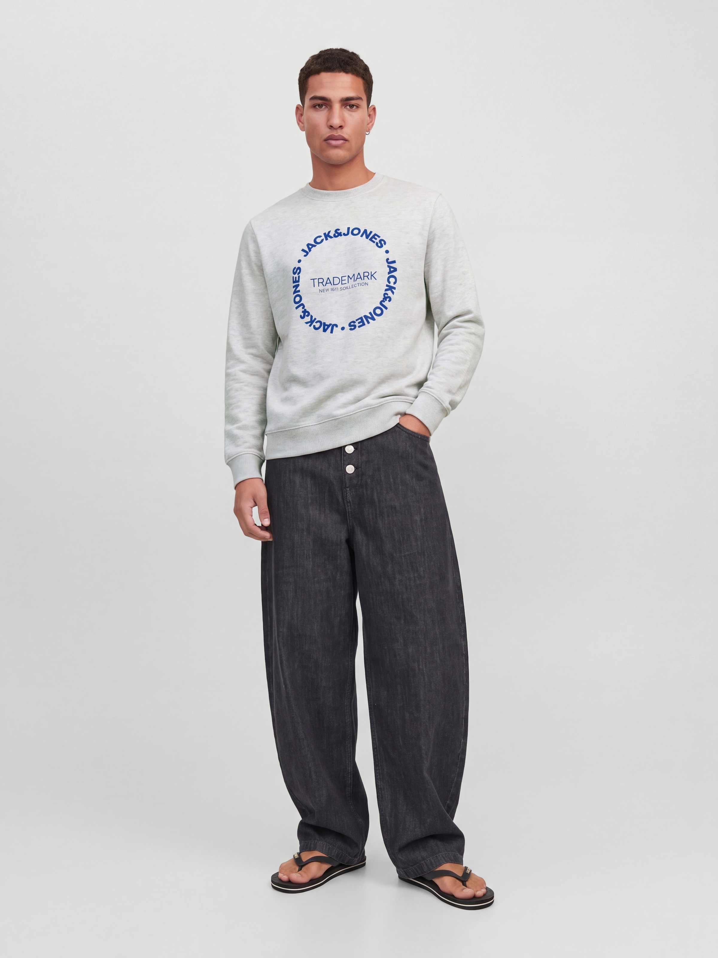 Jack & Jones Sweat-shirt »JJBENSON SWEAT CREW NECK«, mélange de matériaux, coupe régulière
