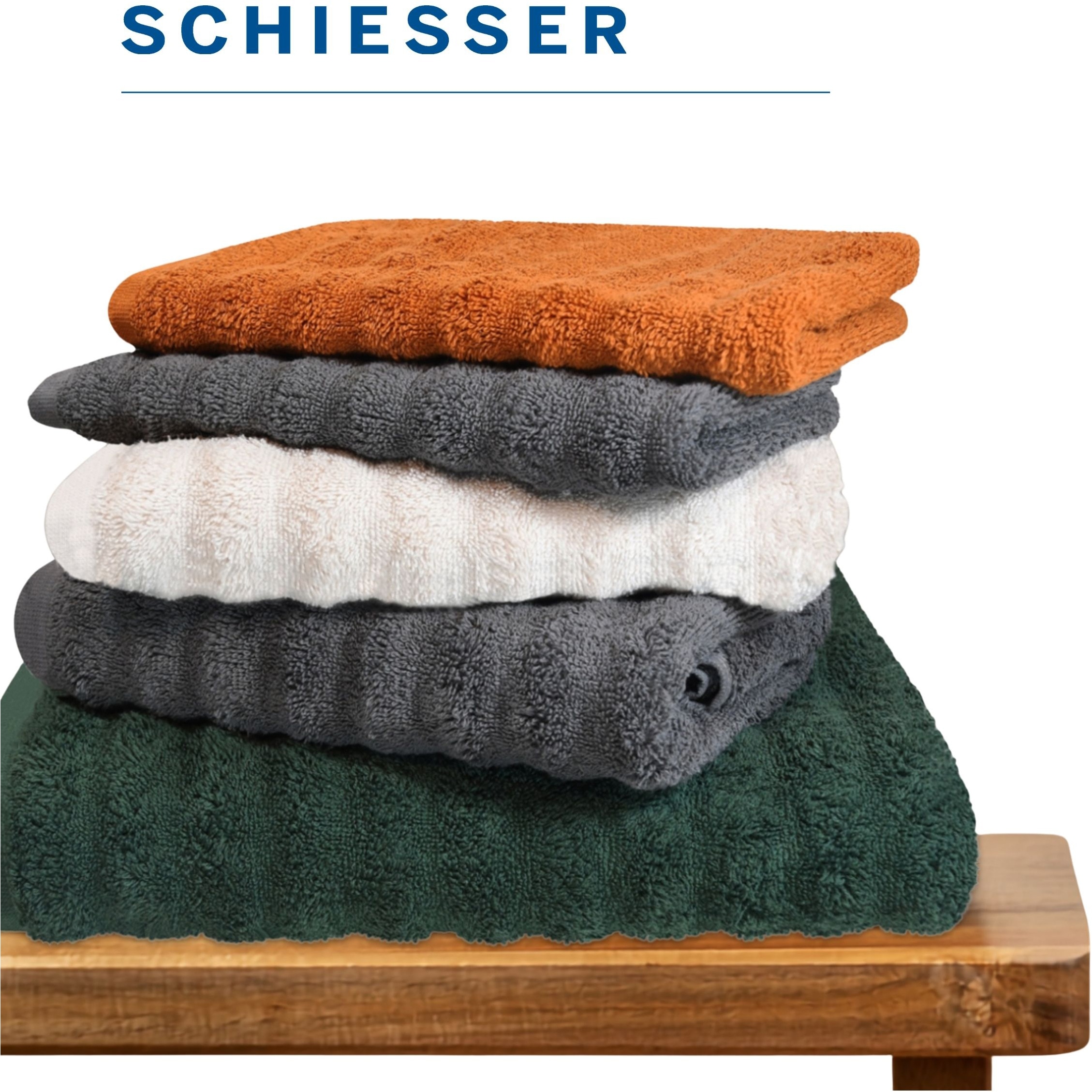 Schiesser Serviettes »Neapel aus 100% Baumwolle mit eleganter Hoch-Tief-Optik« OEKO-TEX® MADE IN GREEN