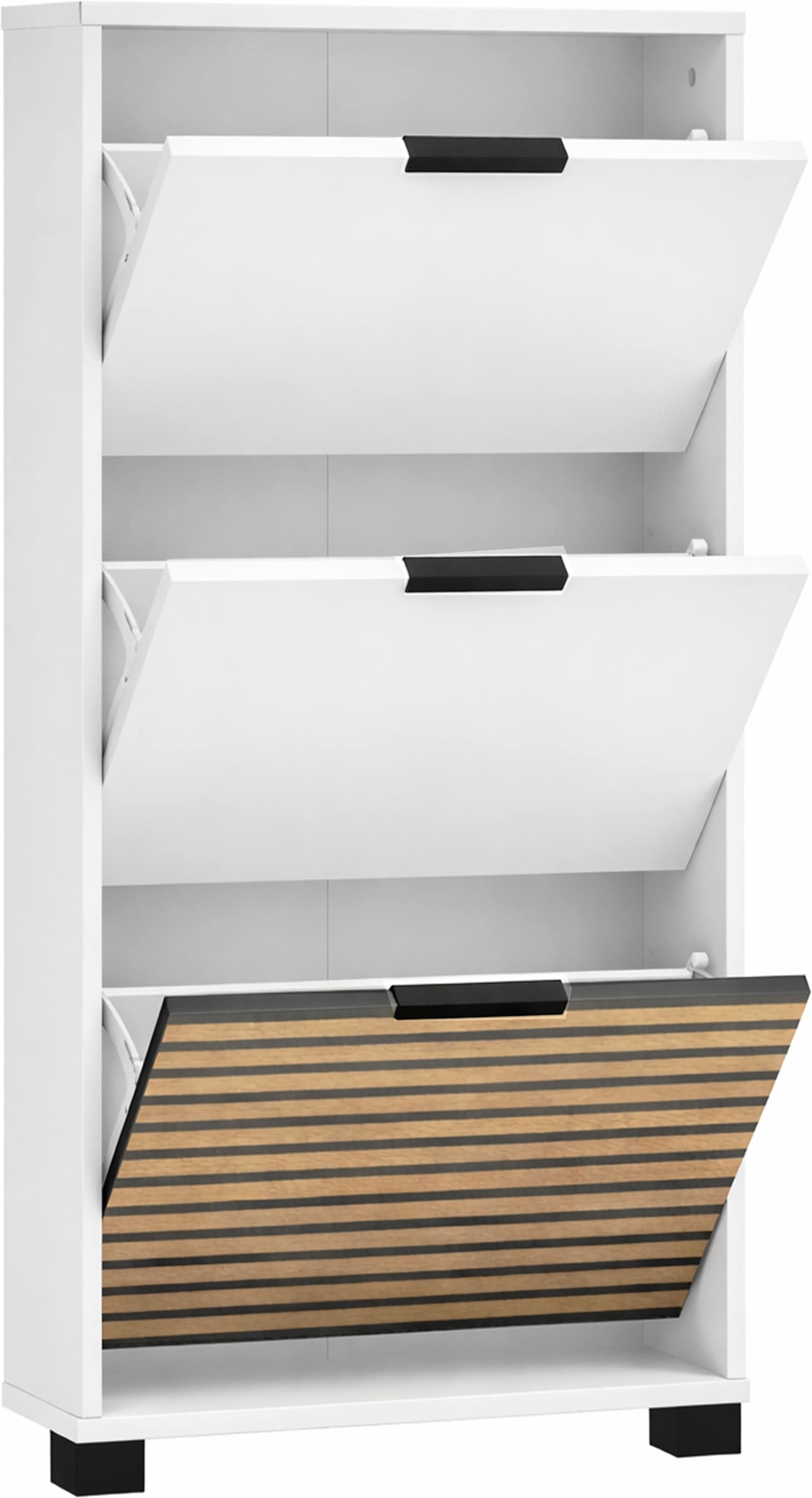 Schildmeyer Armoire à chaussures »LOFT, 3 Klappen, Breite 59,8 cm, akustik-optik, MADE IN GERMANY« 1 cuis tlg. un rabat avec aspect plaques acoustiques, FABRIQUÉ EN ALLEMAGNE