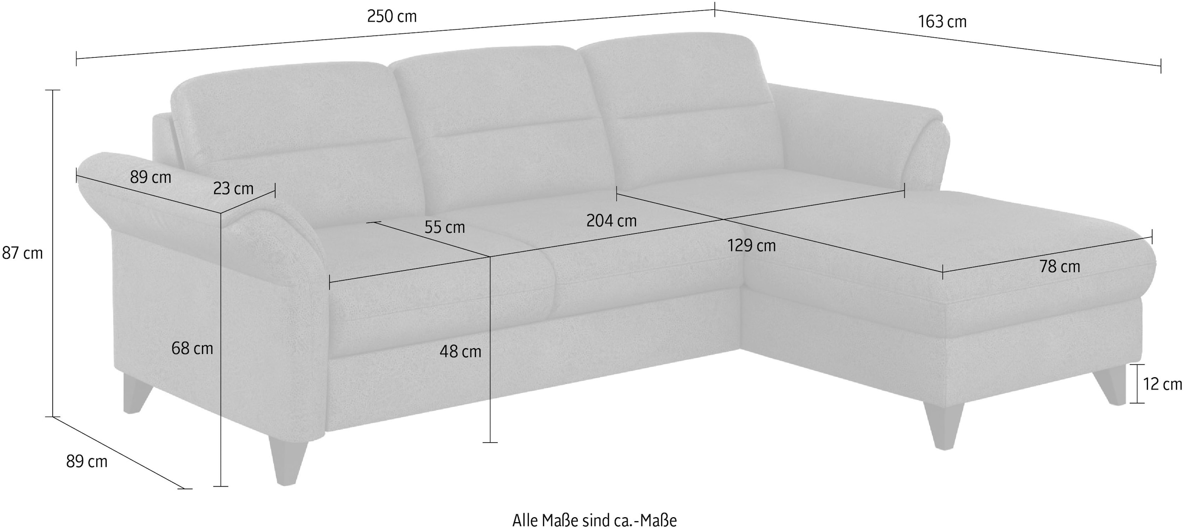 sit&more Ecksofa »Mellum L-Form« Federkern, wahlweise mit Bettfunktion, Bettkasten und Armteilfunktion