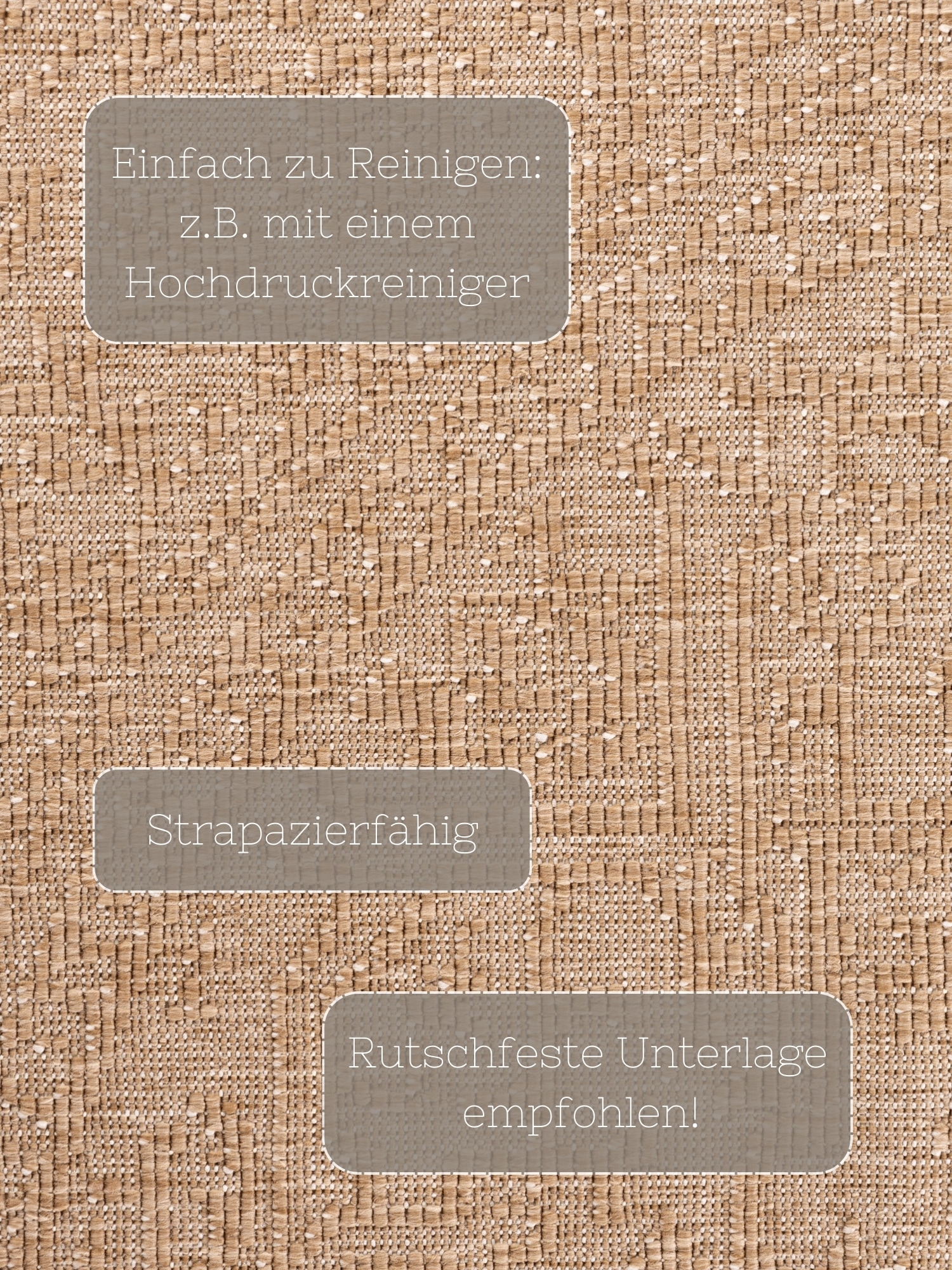 HANSE Home Outdoorteppich »Kona Wendeteppich« rund 5 mm Höhe In und Outdoor, Flachgewebe, wetterfest, pflegeleicht, robust