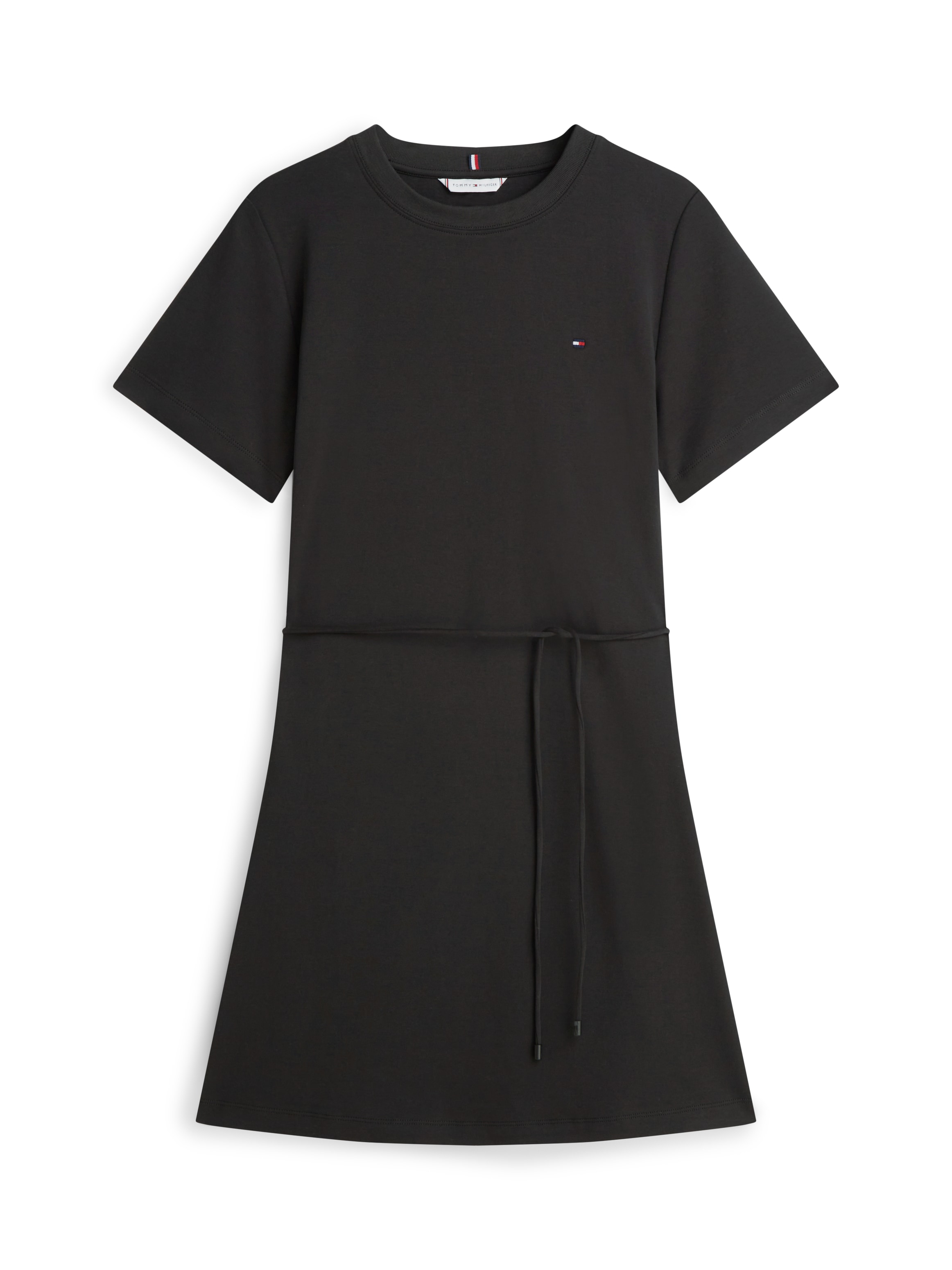 Tommy Hilfiger Shirtkleid »INTERLOCK T-SHIRT SHORT SLEEVE DRESS« mit Bindegürtel, knielang