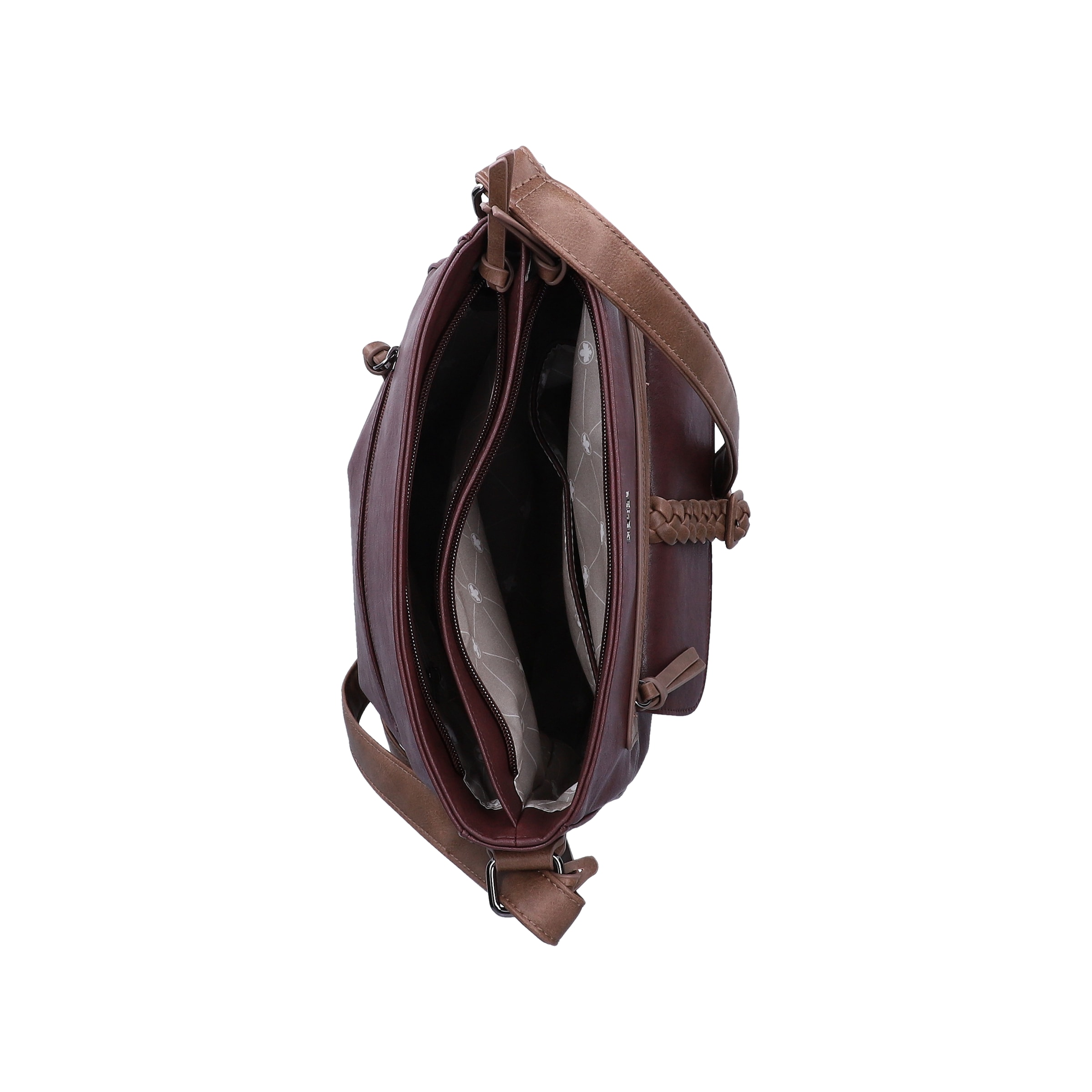 Rieker Sac à bandoulière Sac à épaule pour femme, poche avant avec fermeture à lanière tressée